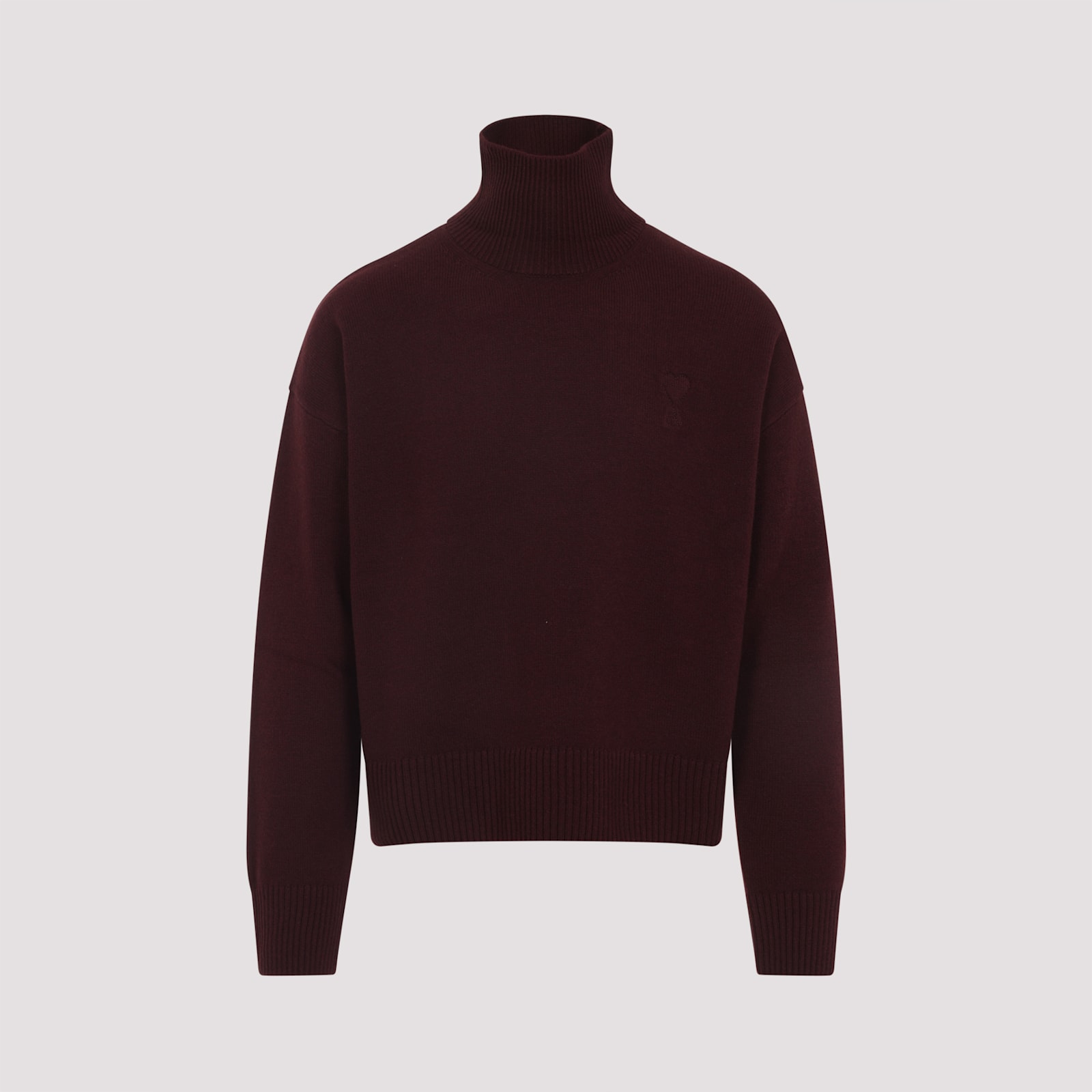 Ami Alexandre Mattiussi Ami Paris Tyrian Purple Wool Blend Oversize Sweater In Burgundy