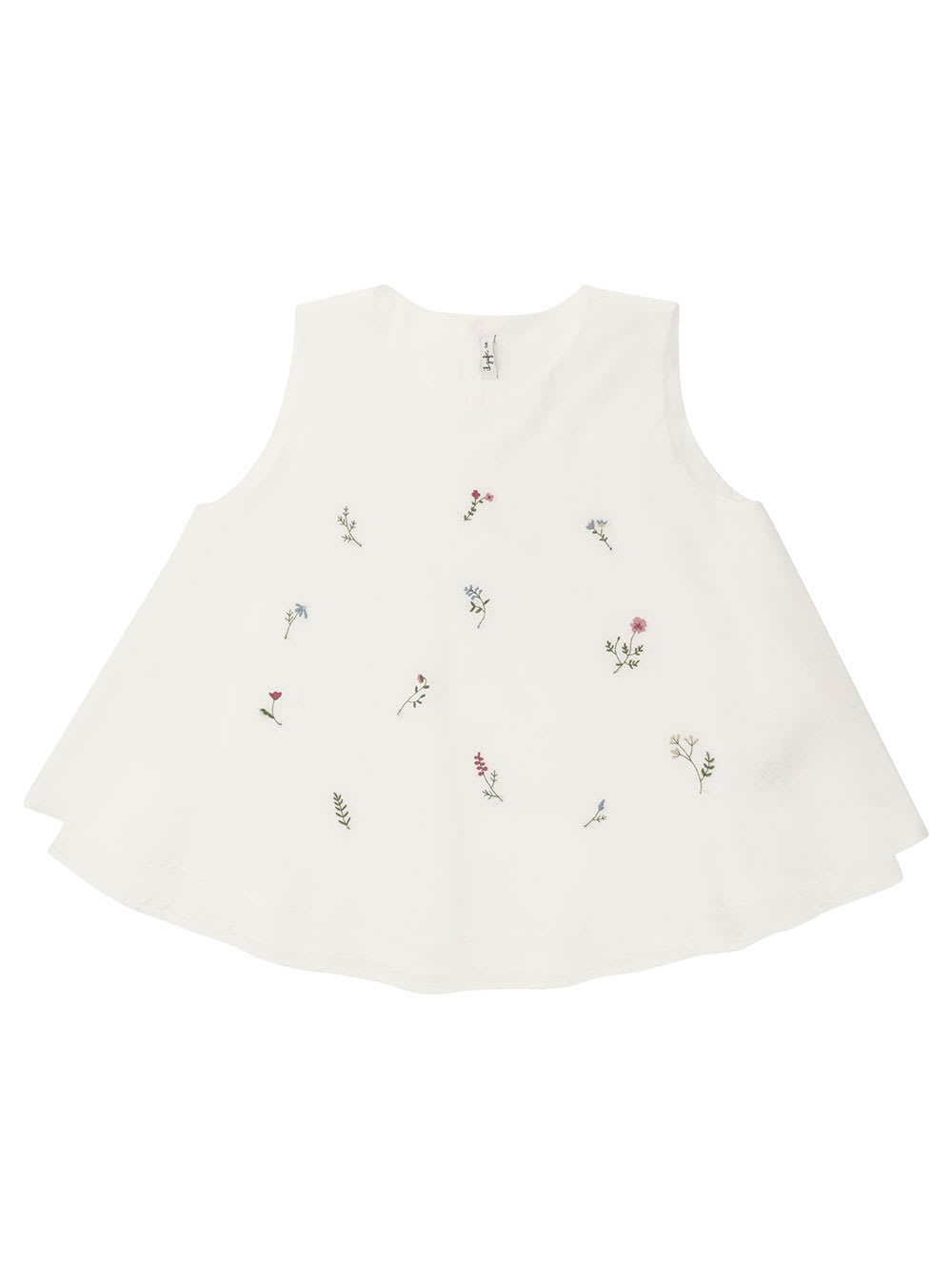 Il Gufo Kids' White Sleeveless Blouse With Flower Embroidery In Cotton Girl