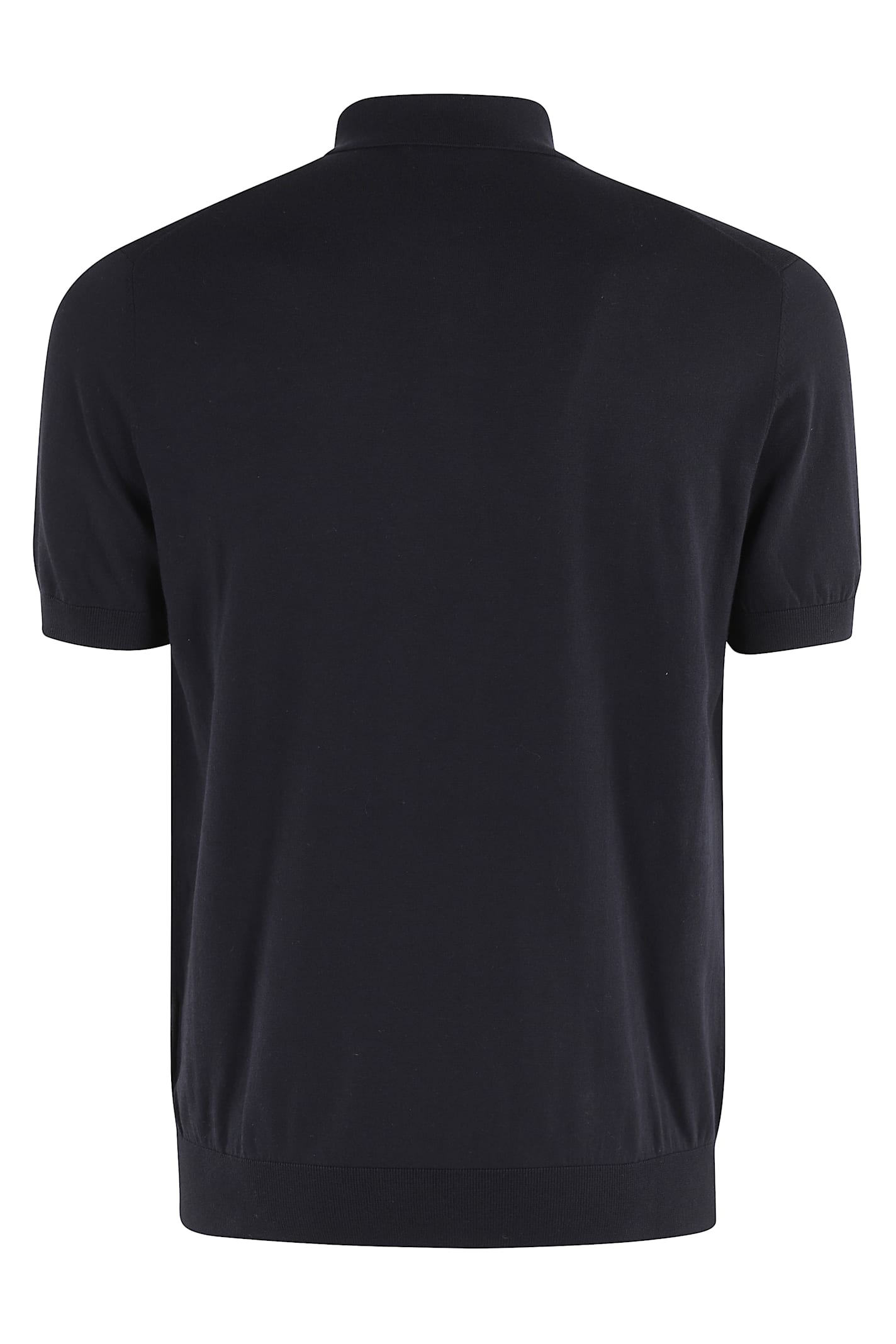 Paolo Pecora Classic Polo Shirt With Buttoned Collar In Blu