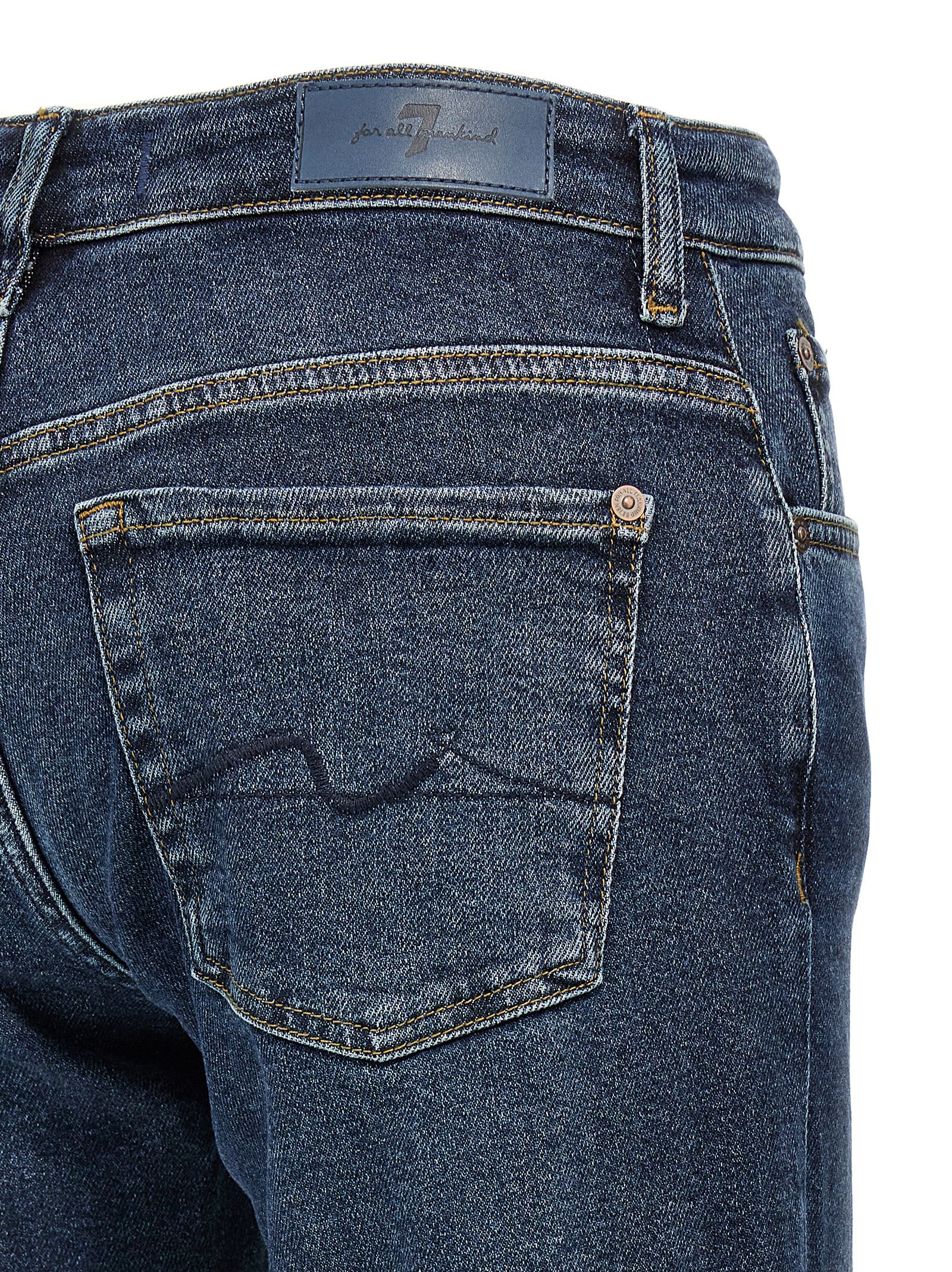 7 For All Mankind Faded Jeans Contrast Stitching In Blue