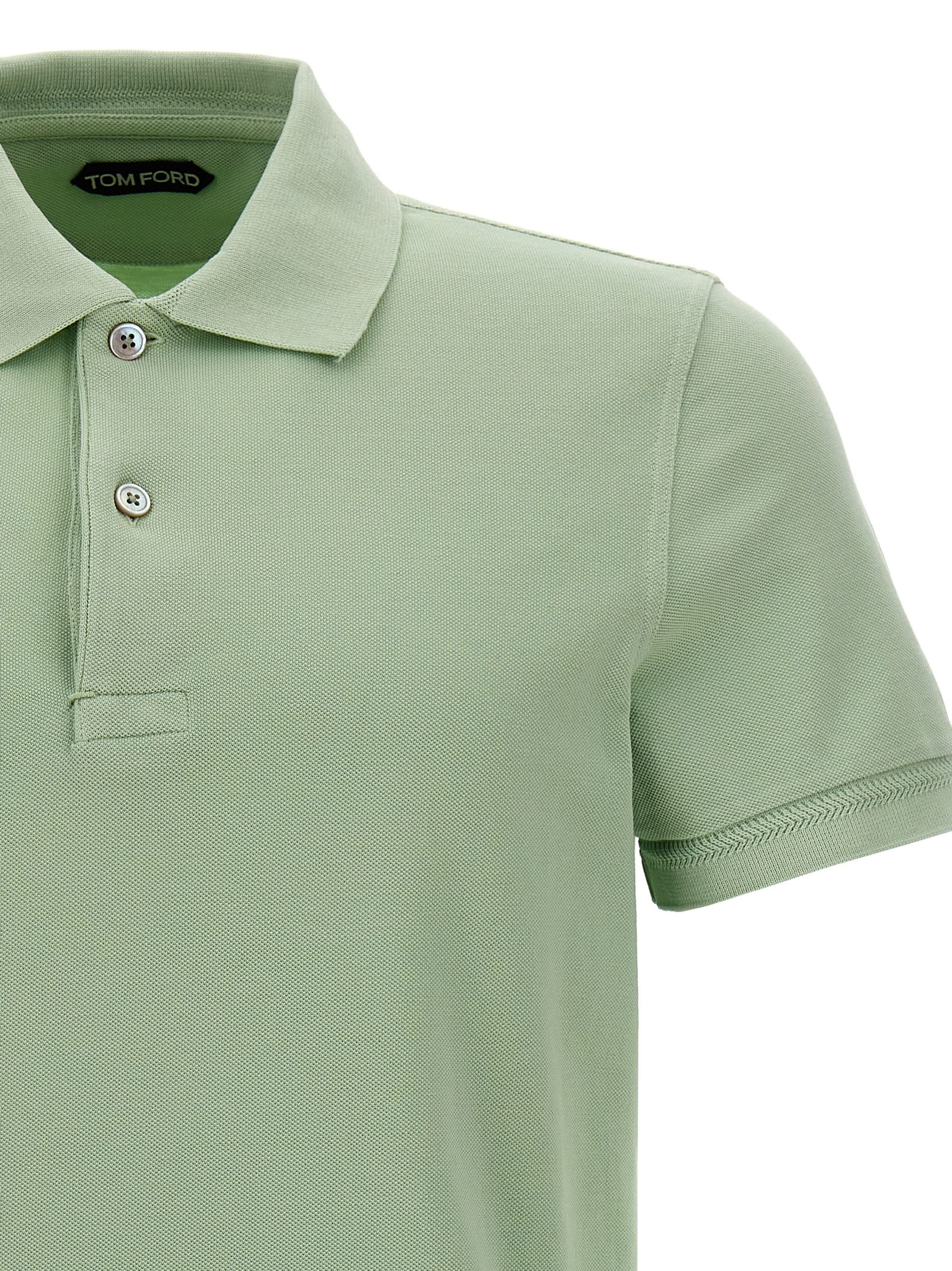 Shop Tom Ford Tennis Piquet Polo Shirt In Green