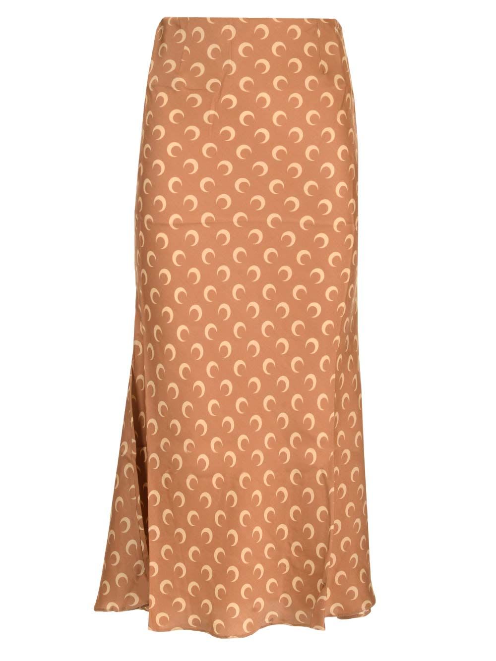 Shop Marine Serre Midi Skirt In Beige