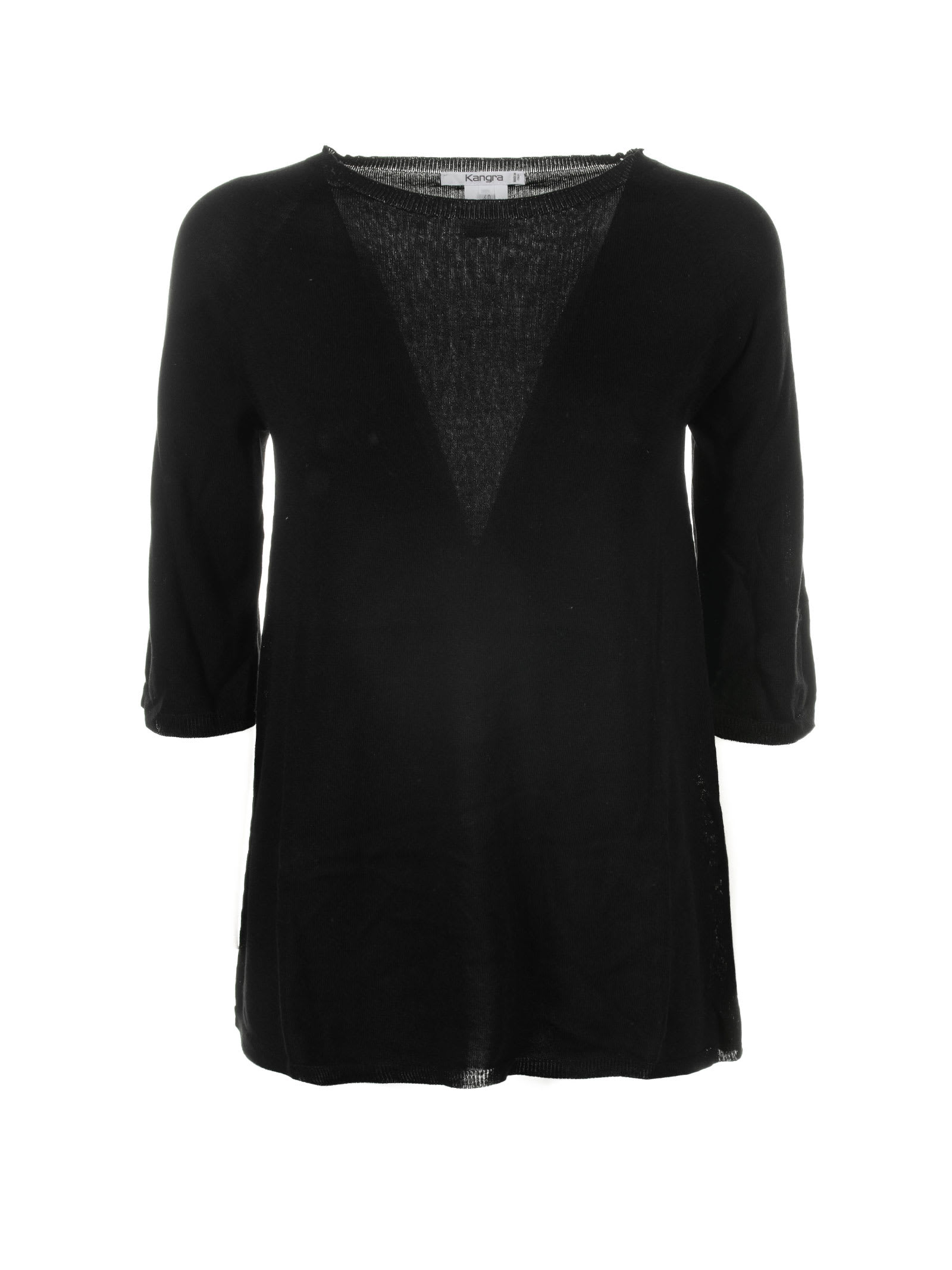 Black T-shirt With 3/4 Sleeves