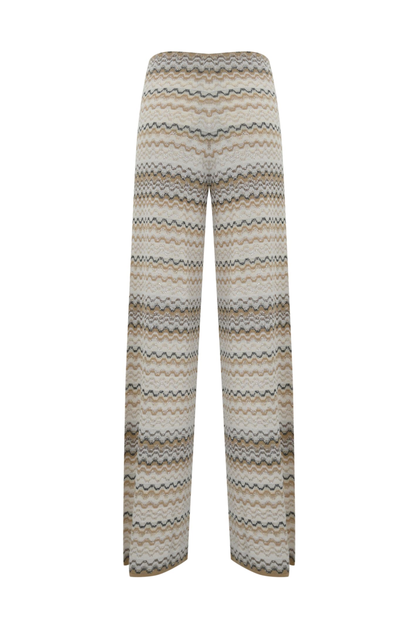 D Exterior Jacquard Trousers In Cotton And Viscose Lurex Blend In Multi