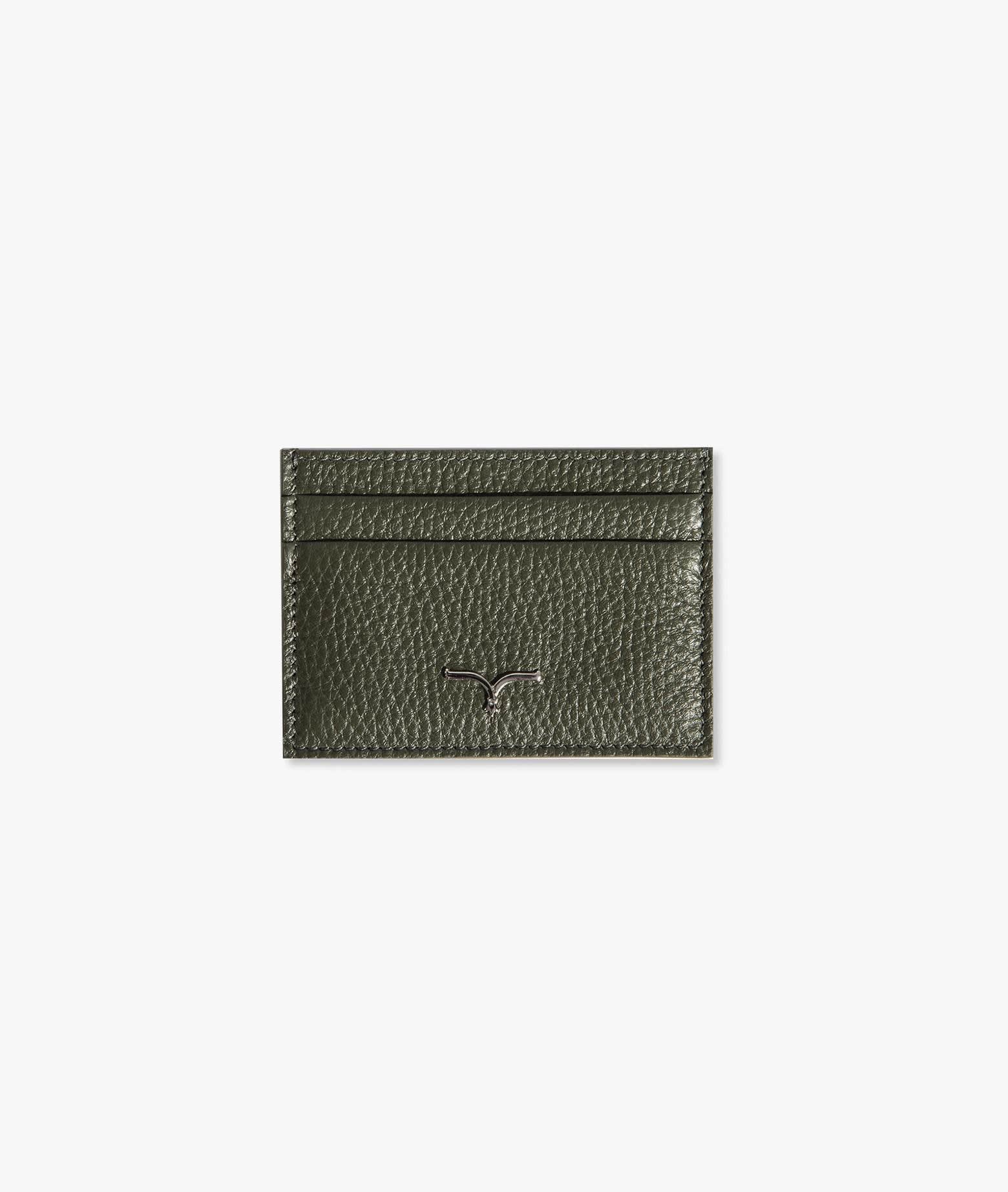 Larusmiani Horizontal Card Holder St.moritz Wallet In Olive