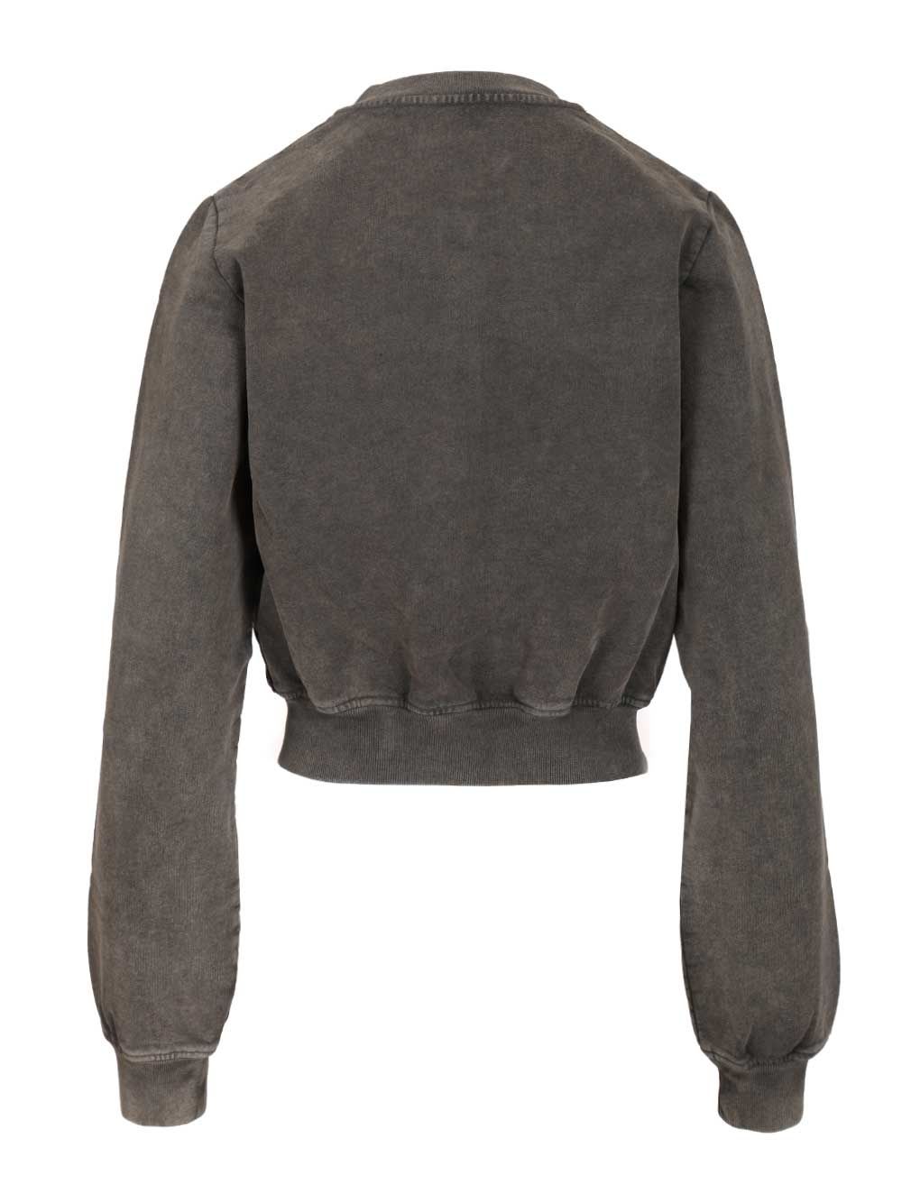 Alexander Wang "shrunken Snap" Cardigan In Gray