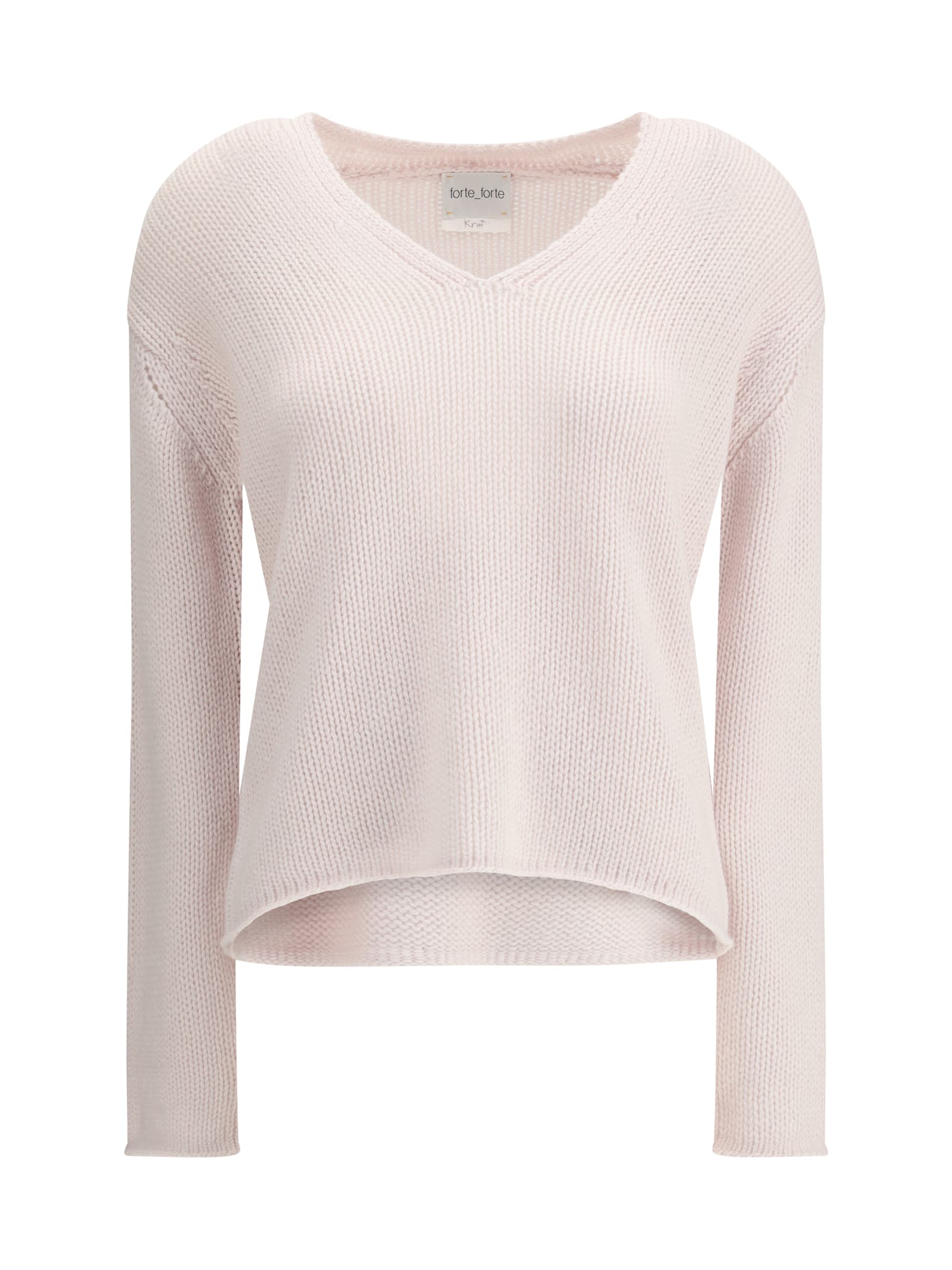 Forte Forte Cashmere And Wool V-neck Sweater In Pink