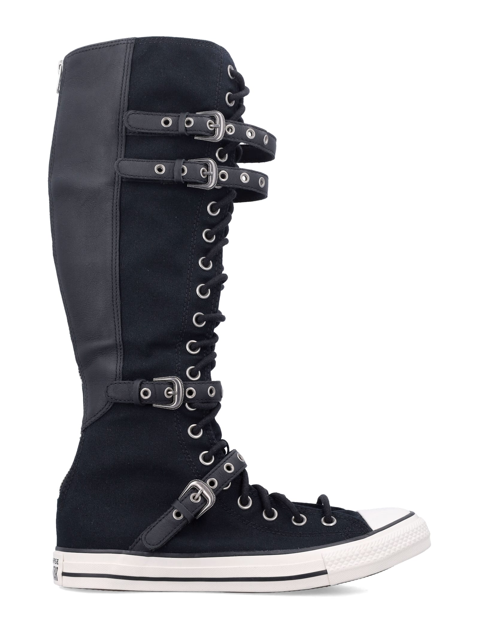 Converse Chuck Taylor Xxhi Leather Strap Sneakers In Black