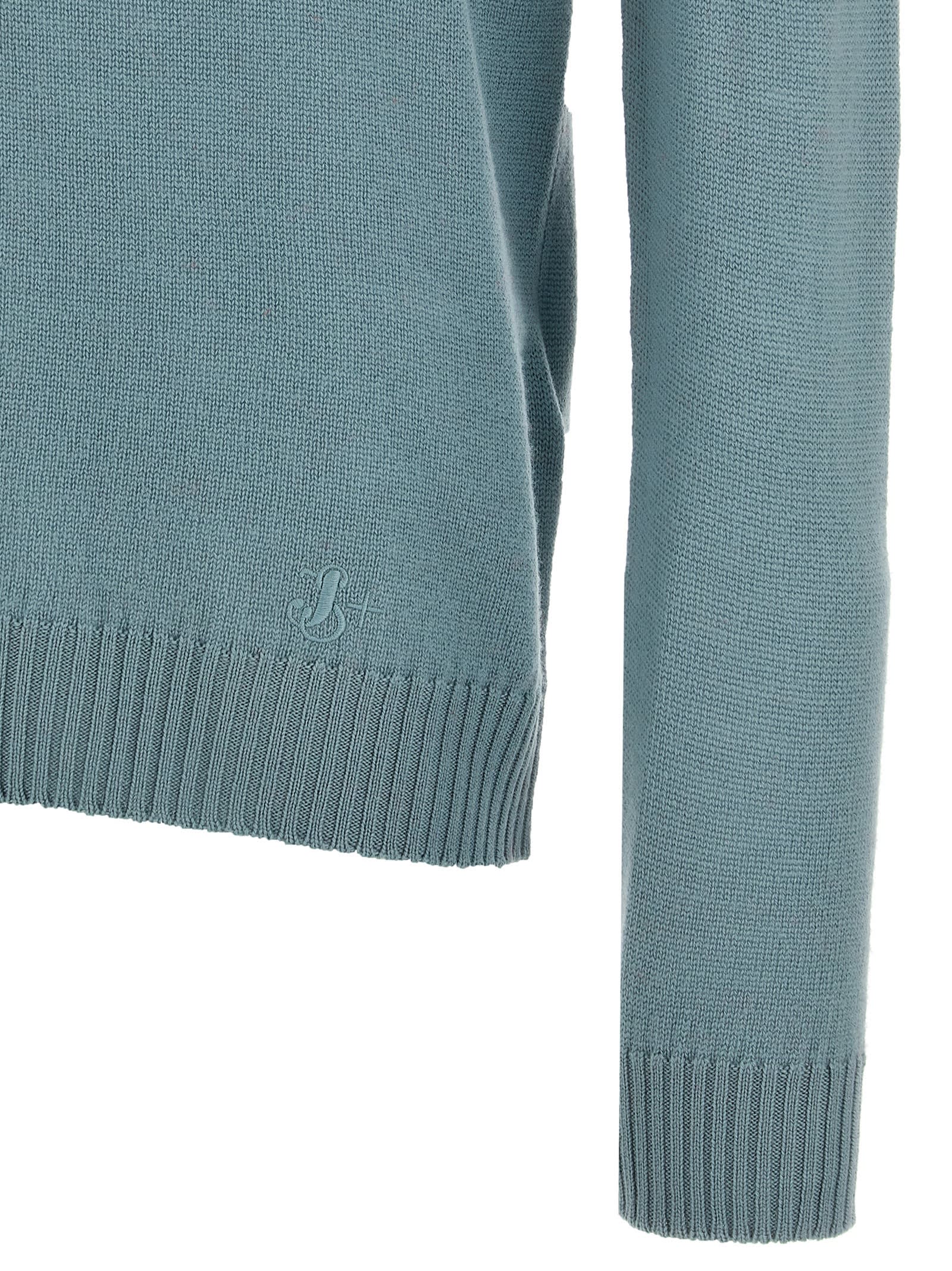 Shop Jil Sander Logo Embroidery Sweater In Light Blue