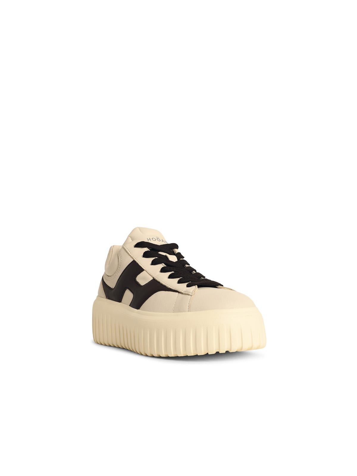 Hogan Beige Sneakers With Chunky Ridged Sole In Neutral