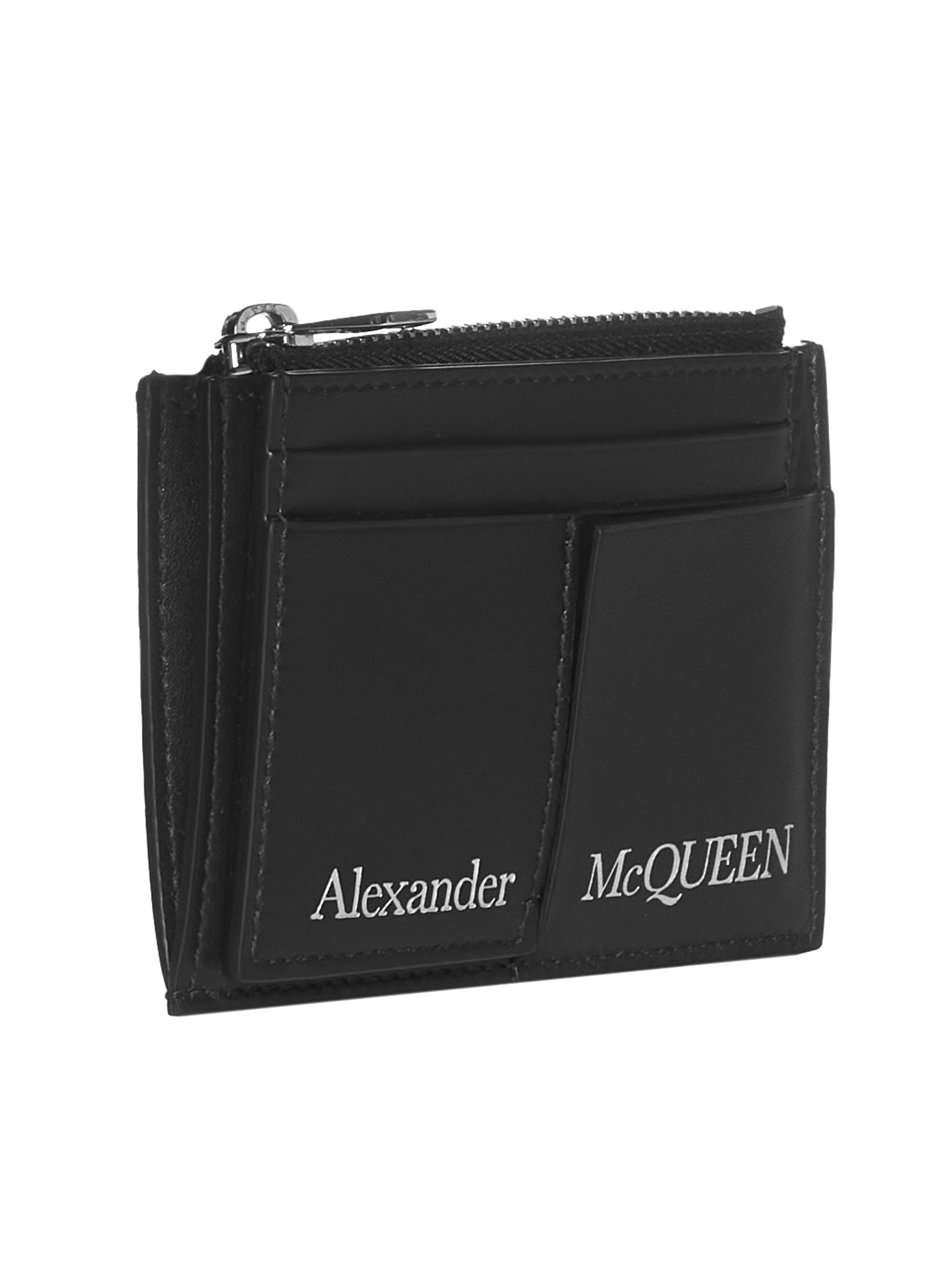Alexander Mcqueen Card Holder With Logo In Black