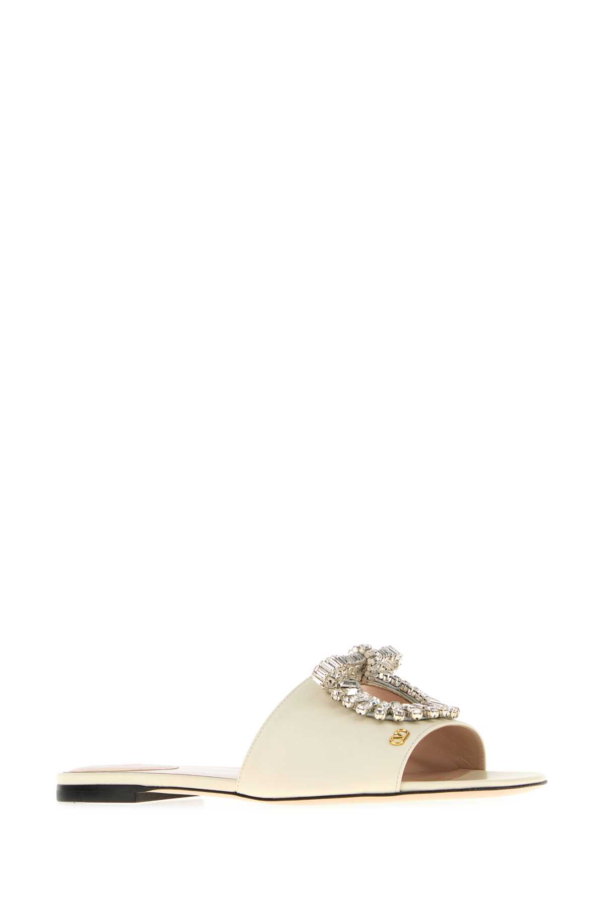 Valentino Adamantine Crystal-embellished Sandals In White