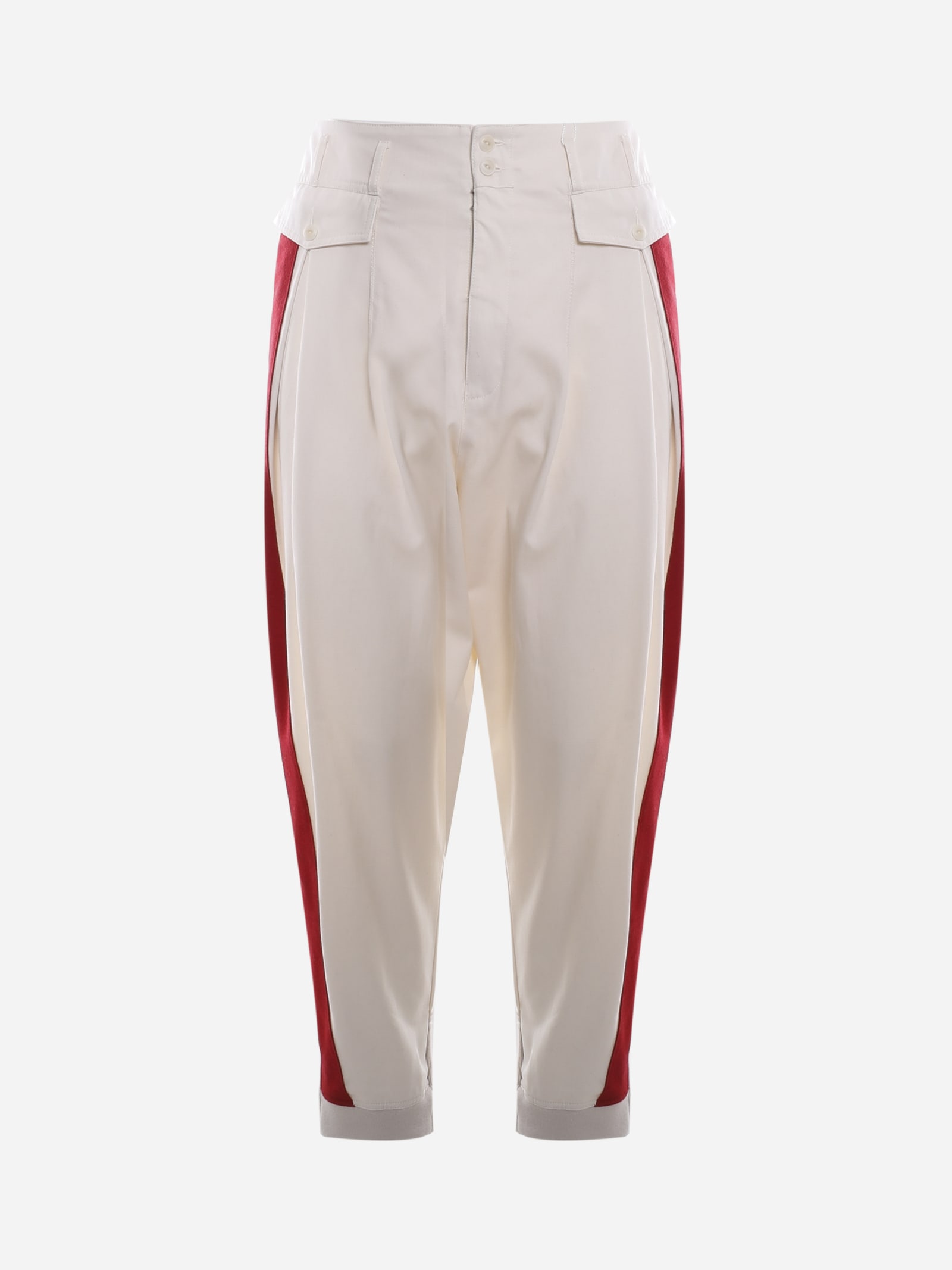 Maison Margiela Cotton Trousers With Contrasting Side Bands