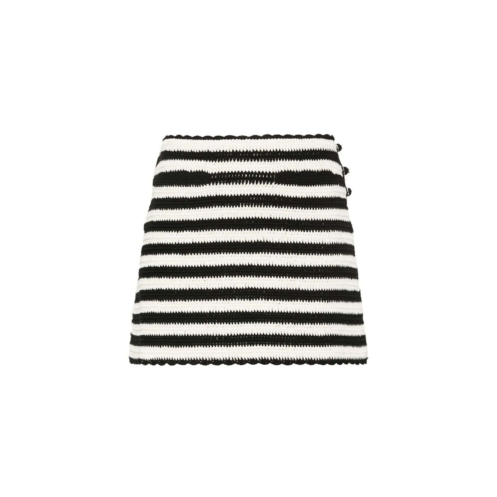 CELINE STRIPED CROCHET MINI SKIRT 