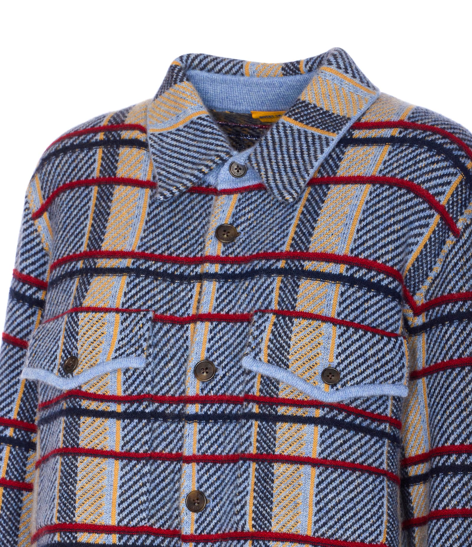 Guest In Residence Plaid Work Shirt Heather Blue Combo In Multi
