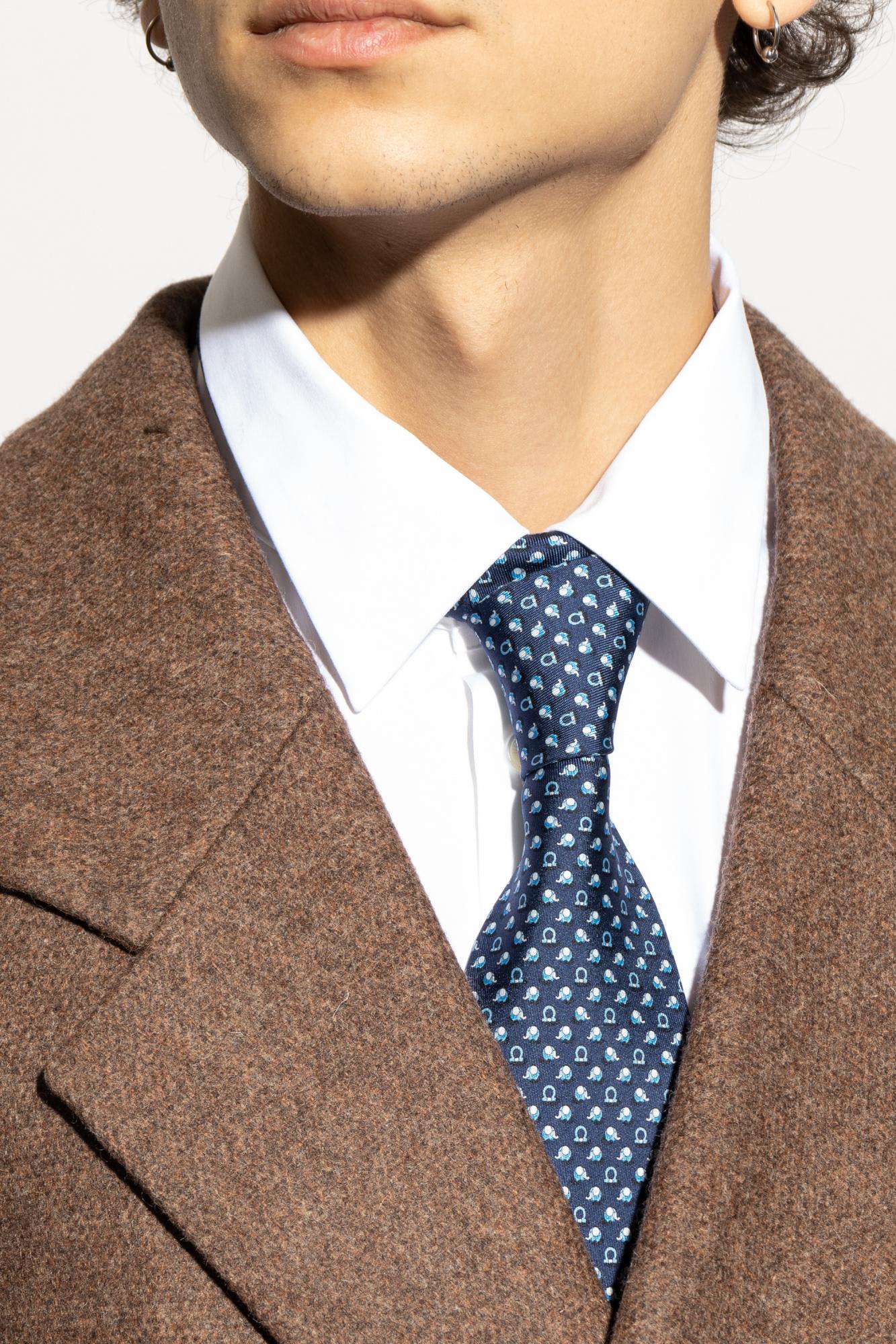 Ferragamo Pointed Tie In Blue