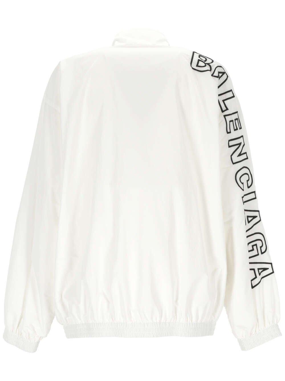Shop Balenciaga Logo Printed Jacket In White