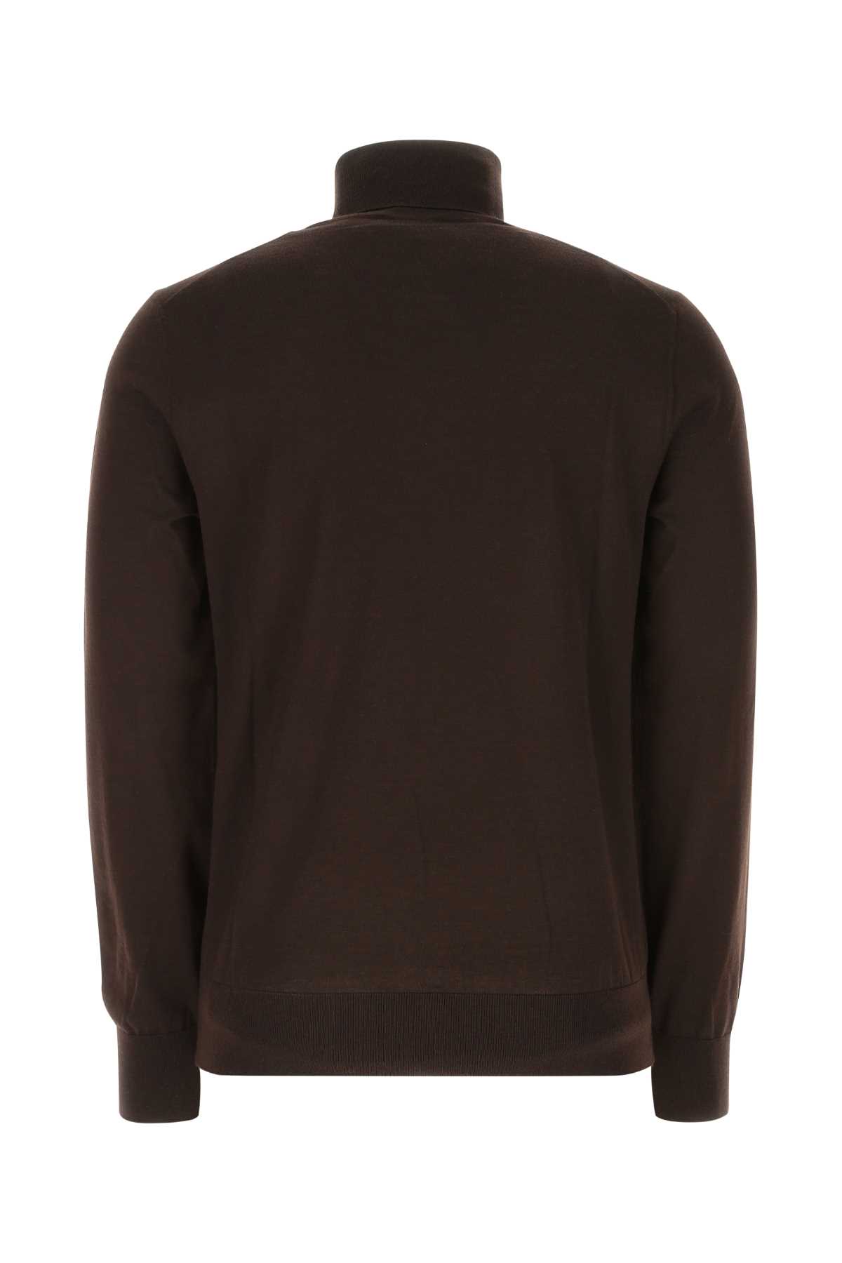 Shop Dolce & Gabbana Dark Brown Cashmere Blend Sweater In M0682
