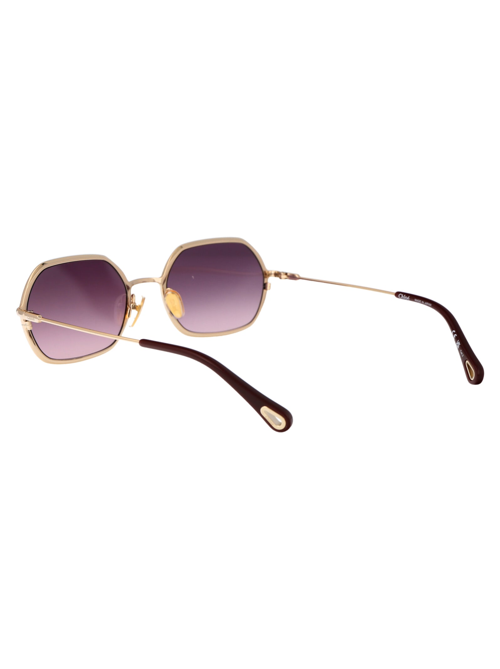 Shop Chloé Ch0231s Sunglasses In 003 Gold Gold Violet