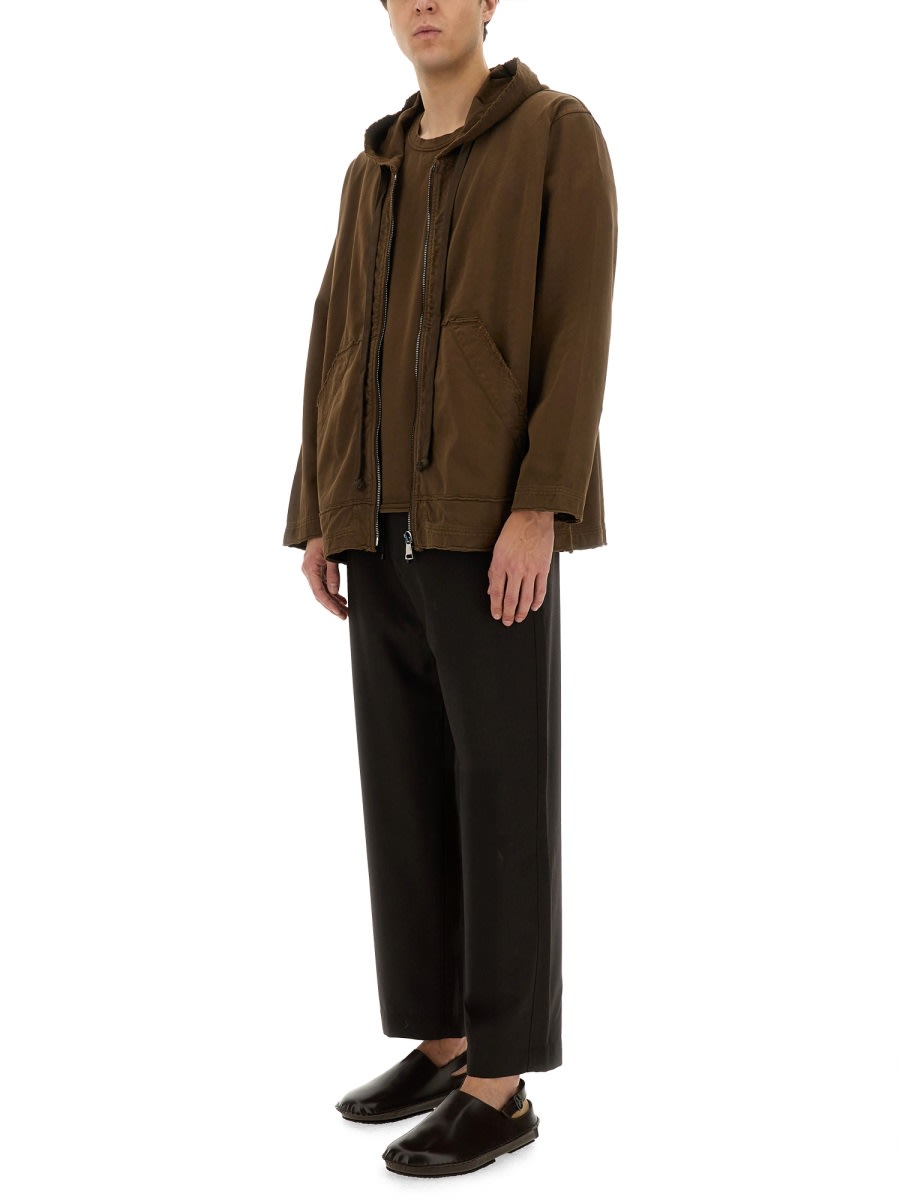 Uma Wang Zipper Hoodie In Brown