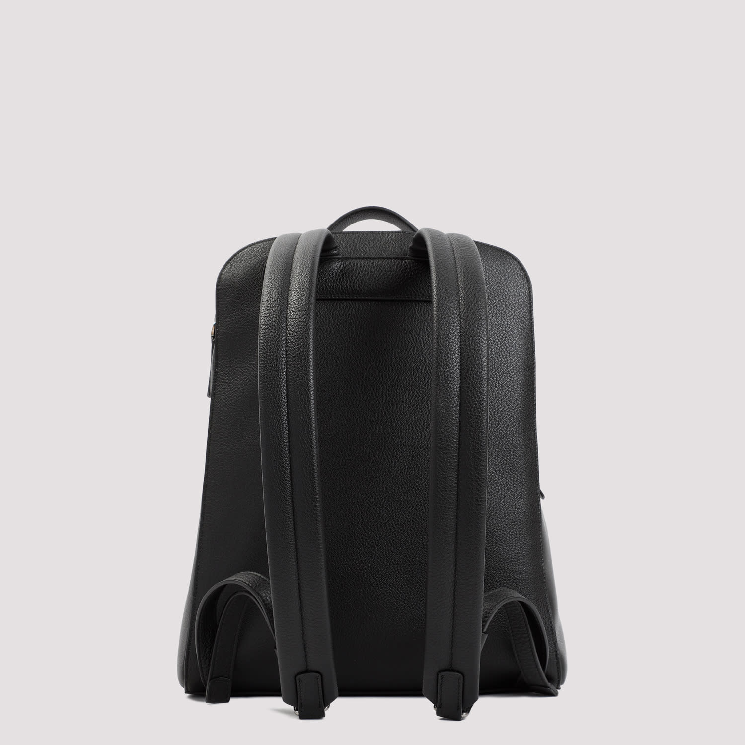 Giorgio Armani Grained Calf Leather Backpack Men In Black