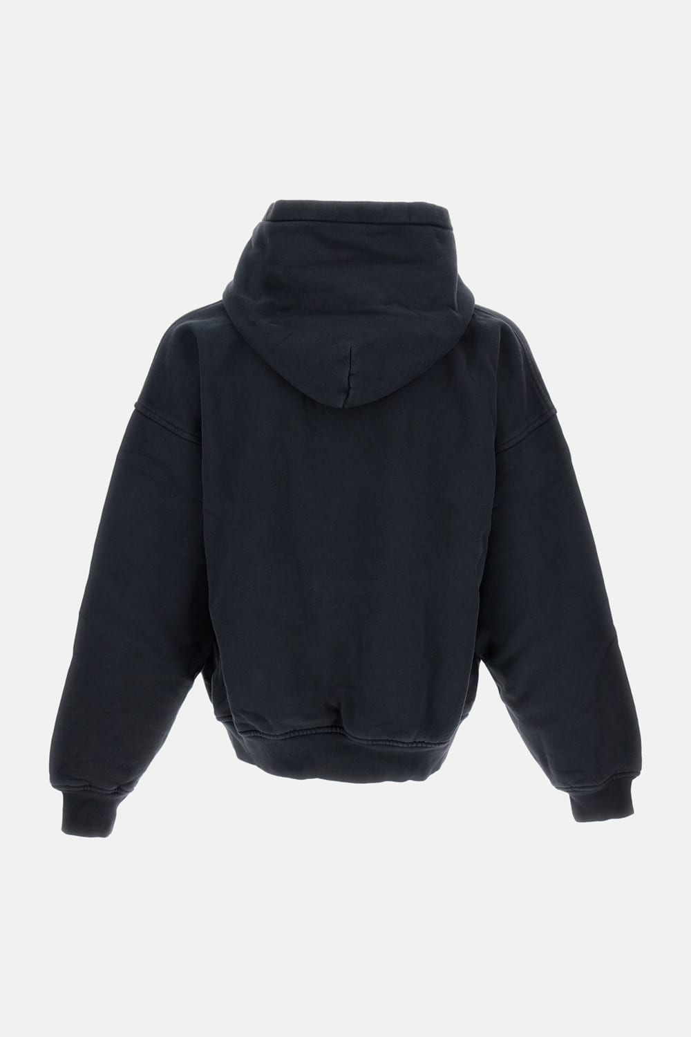 Rhude Loose-fit Hooded Sweatshirt With Ribbed Cuffs In Blue