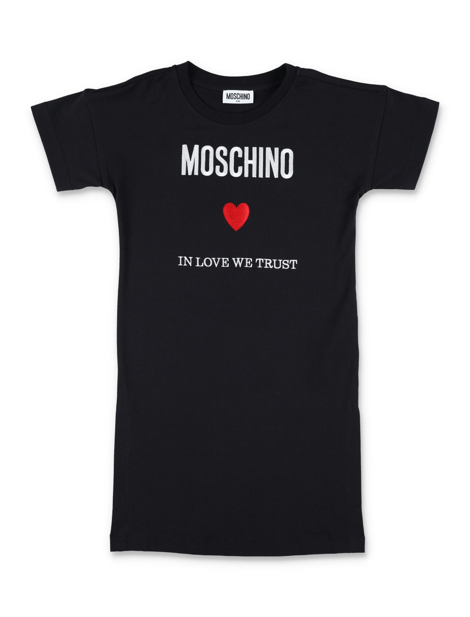 Moschino Kids' Logo Dress In Black