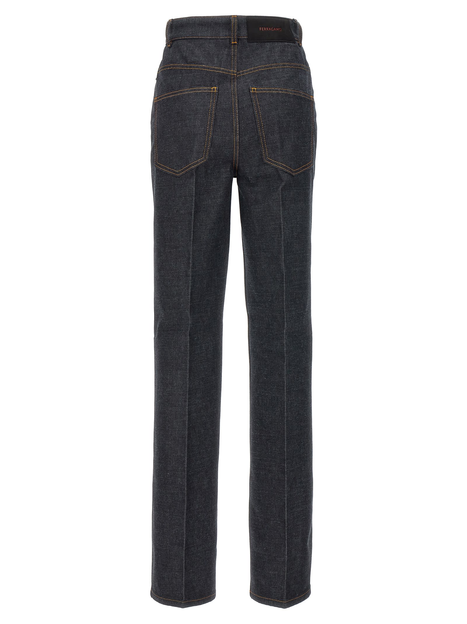 Shop Ferragamo Denim Jeans In Blue