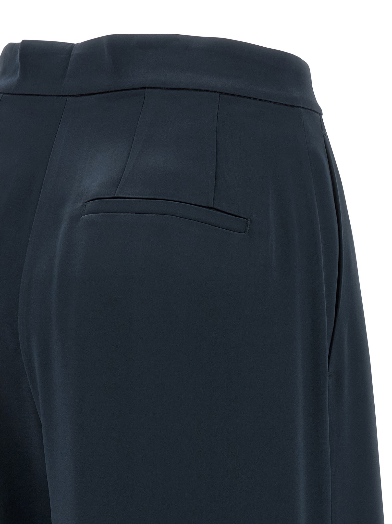 Pinko Wide Leg Pleated Trousers And Pockets In Blue