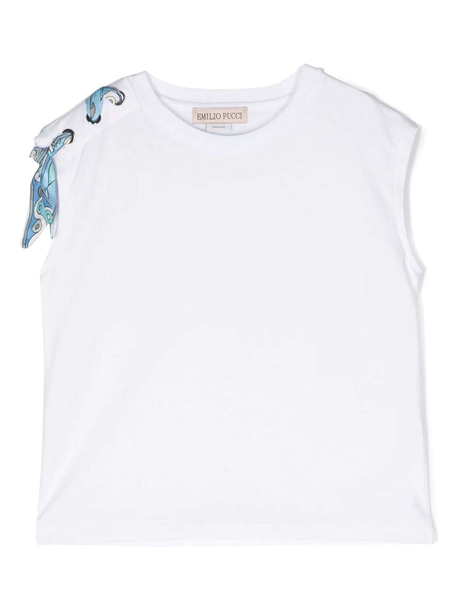 Emilio Pucci Kids' White Cotton Shirt In Bianco