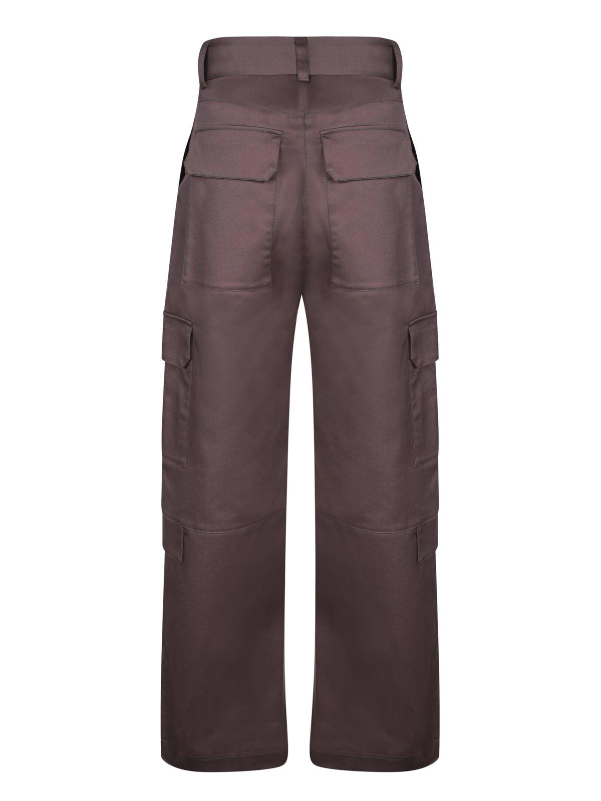 Shop Msgm High-waist Straight-leg Cargo Trousers In Brown