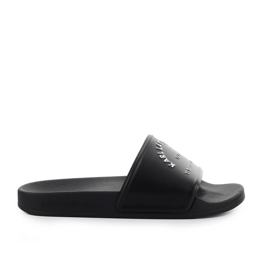 Buy Karl Lagerfeld Kondo Ii Maison Karl Black Slide online, shop Karl Lagerfeld shoes with free shipping