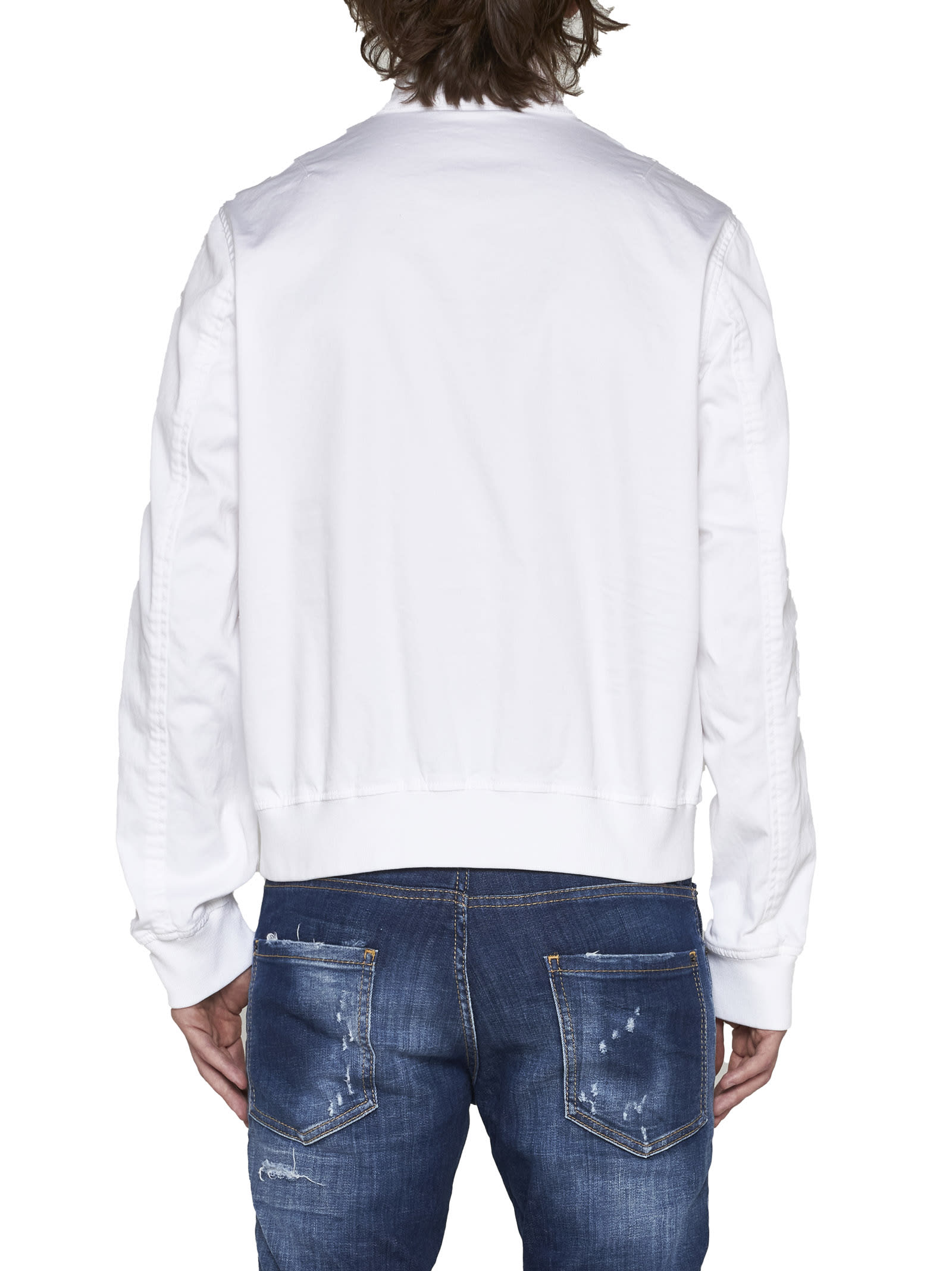 Dsquared2 Stretch Cotton Drill Tennis Bomber In 100