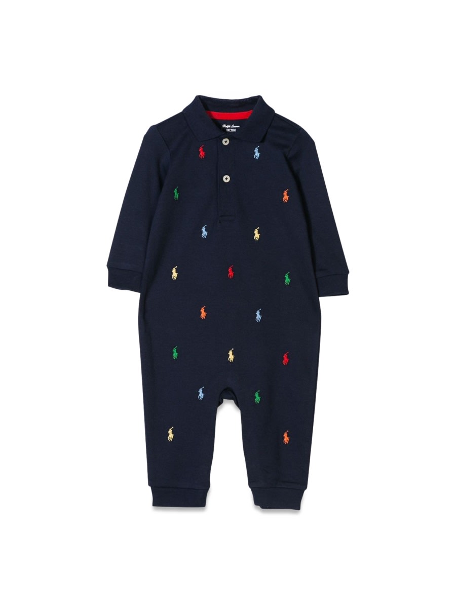 Polo Ralph Lauren Babies' One Piece Coverall In Blue