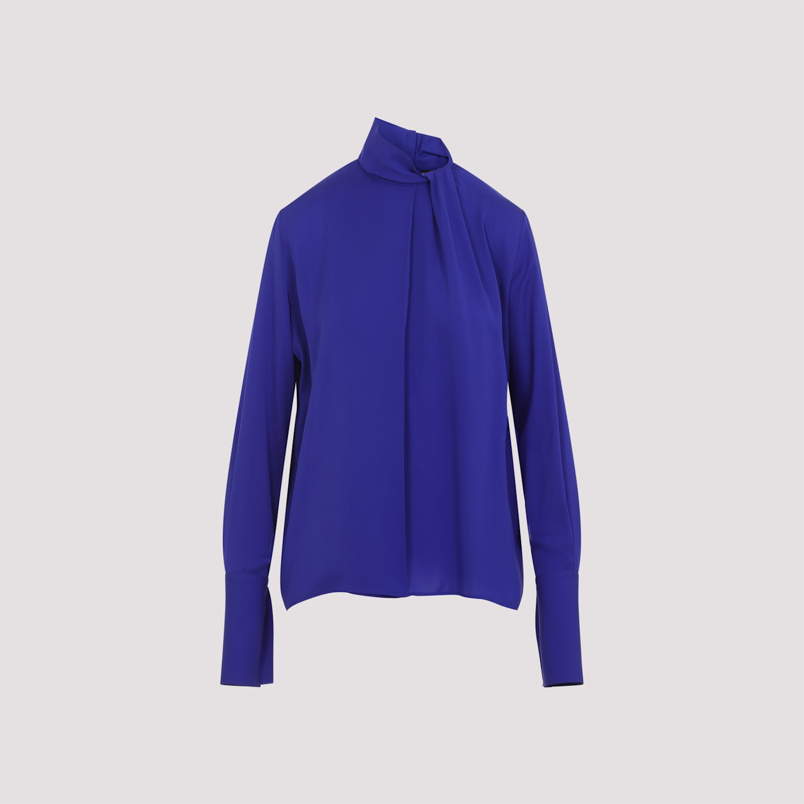 Tom Ford Washed Silk Georgette Blouse In Blue