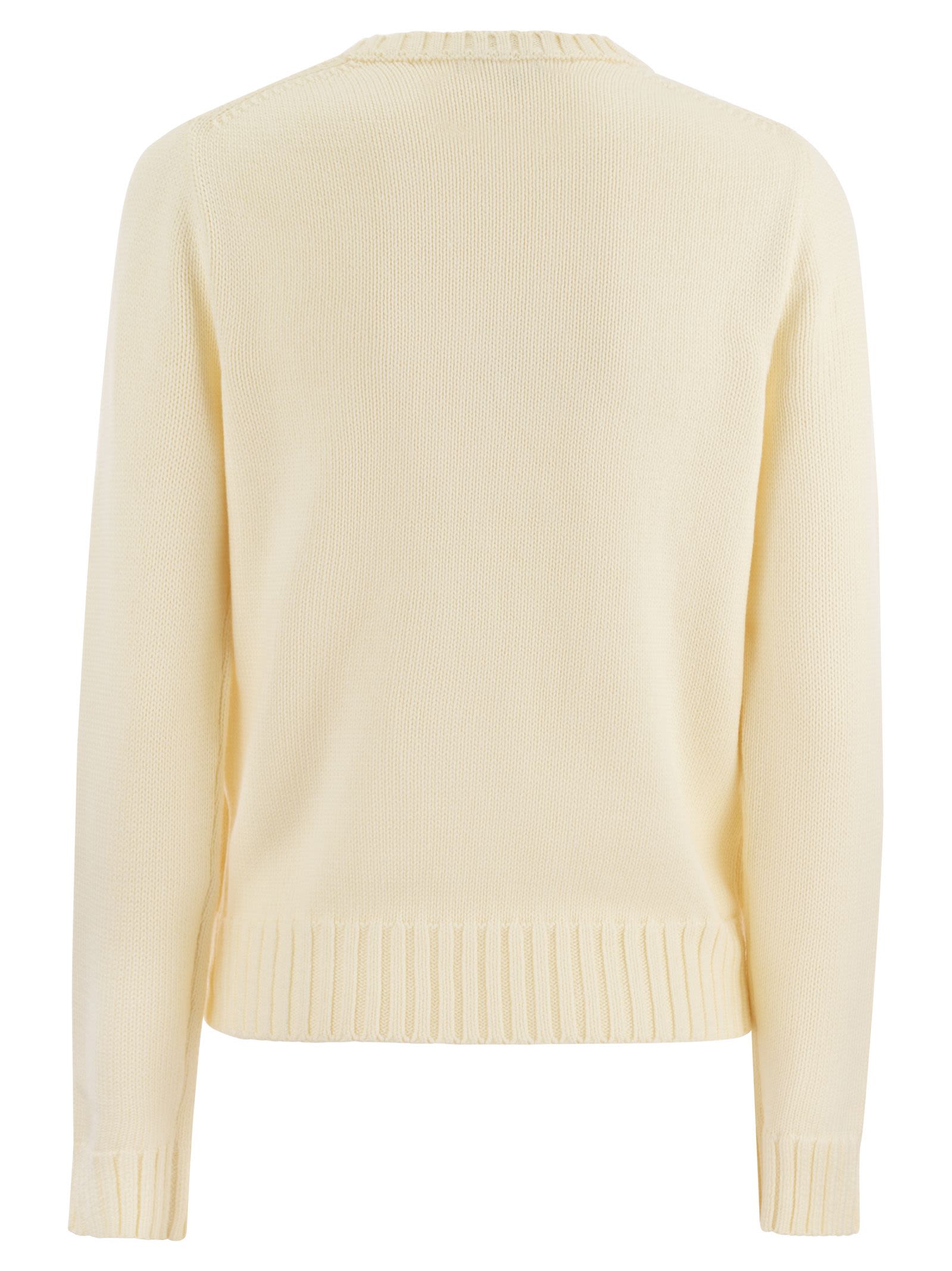 Polo Ralph Lauren Knit Sweater With Classic American Flag Design And Rl Embroidery In Neutral