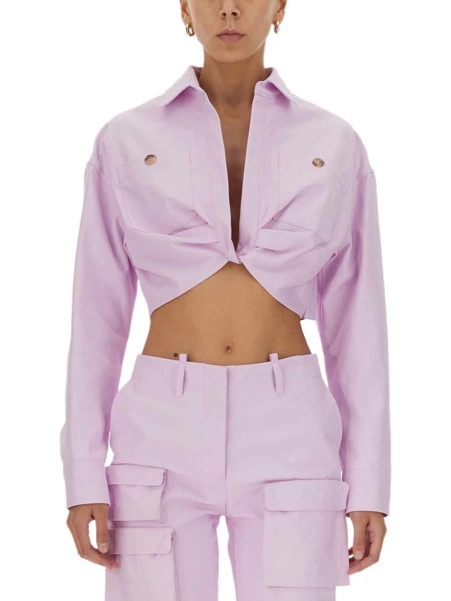 Shop Off-white Cotton Jacket In Lilac
