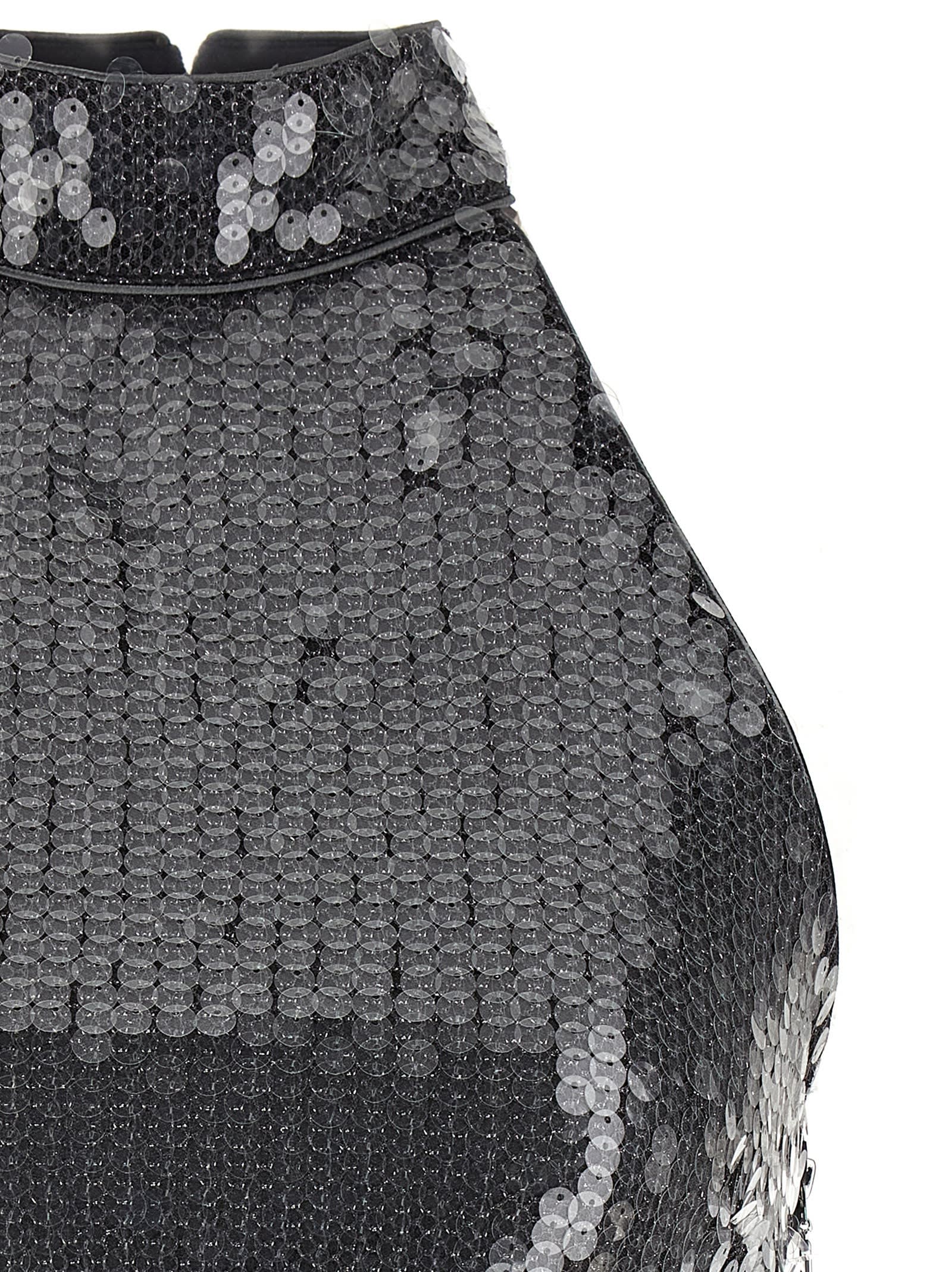 Rotate Birger Christensen Rotate Halter Neck Top With Sequin Embellishments In Gray