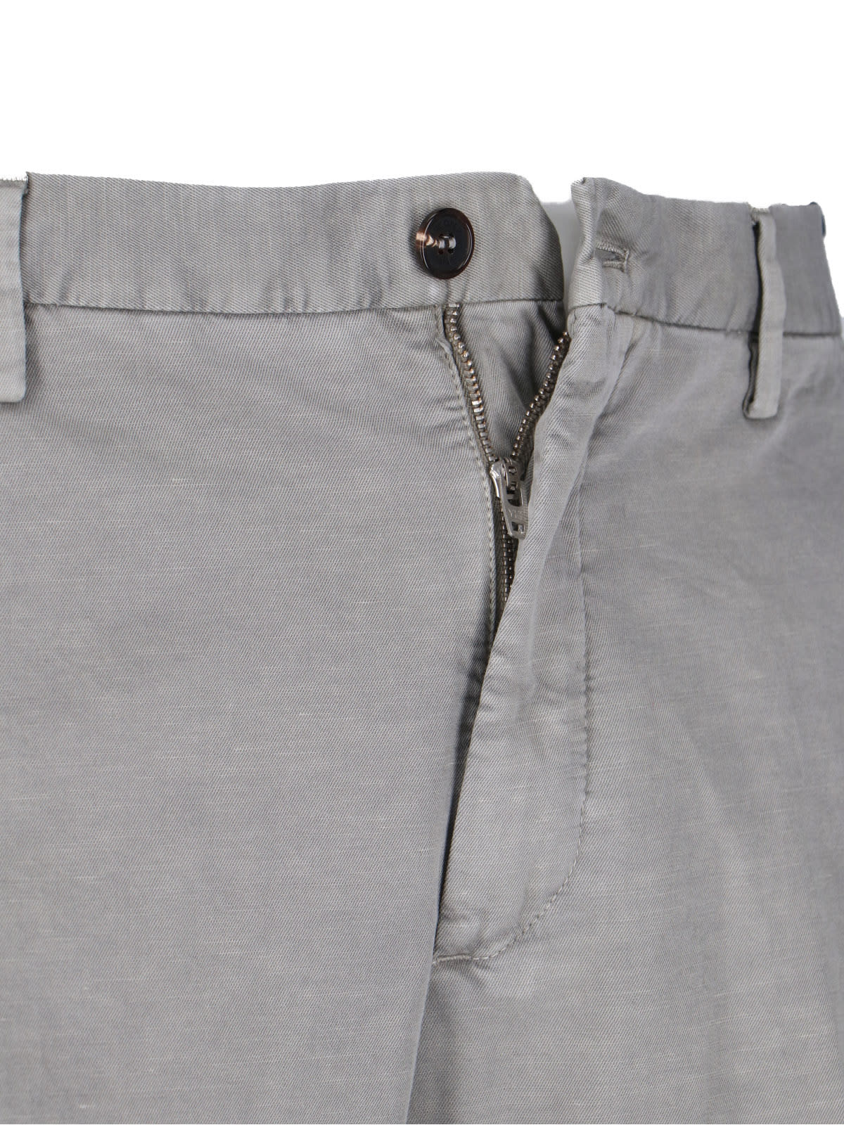 Incotex High-waisted Grey Chino Pants With Straight Leg Design In Gray