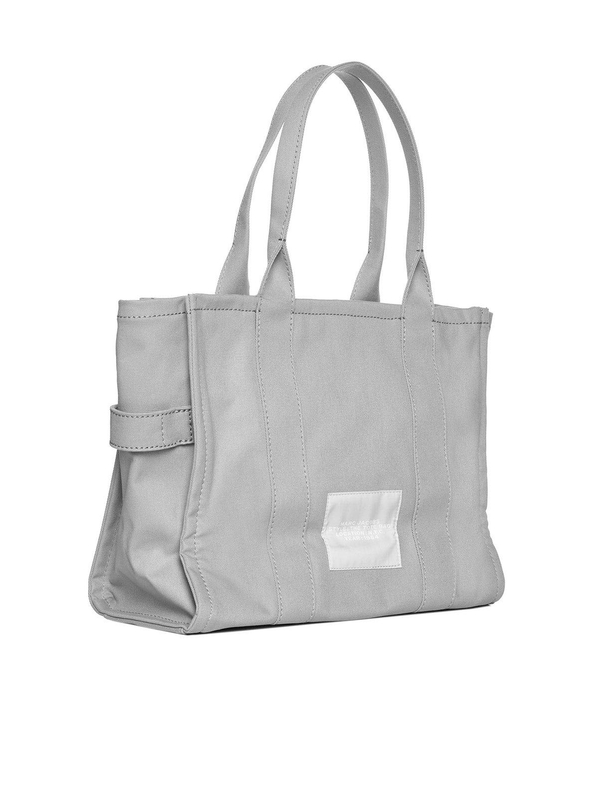 Shop Marc Jacobs The Large Logo Patch Tote Bag In Wolf Grey