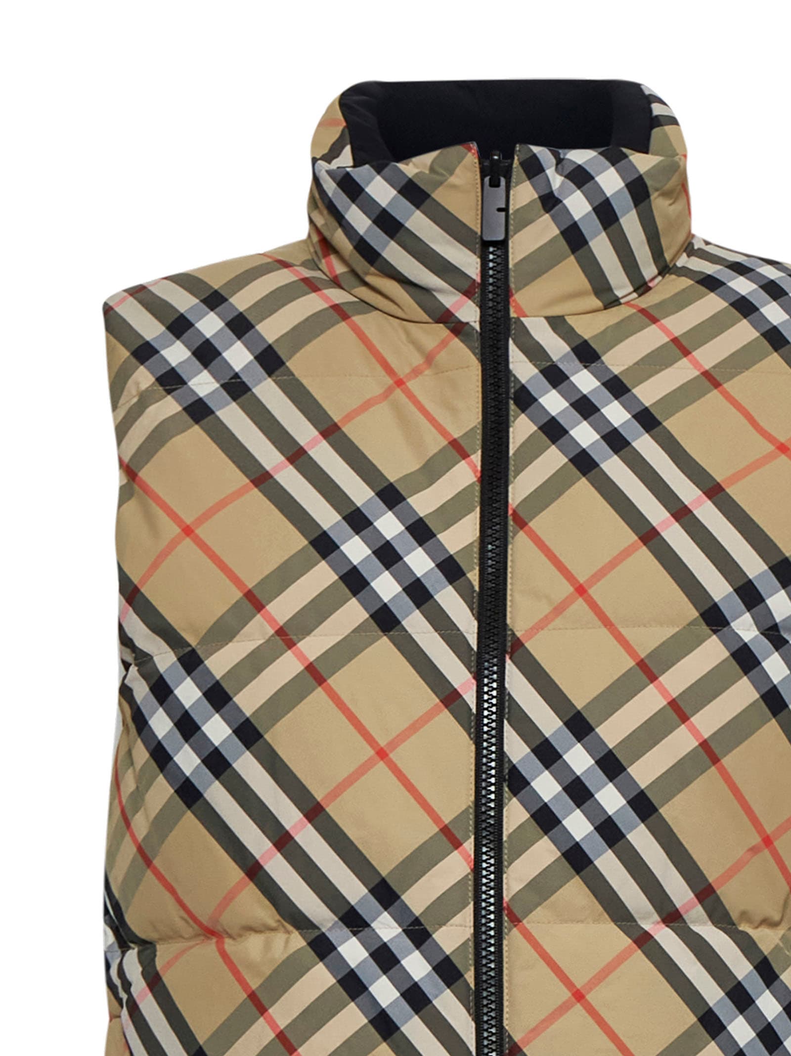 Shop Burberry Down Jacket In Sand Ip Check