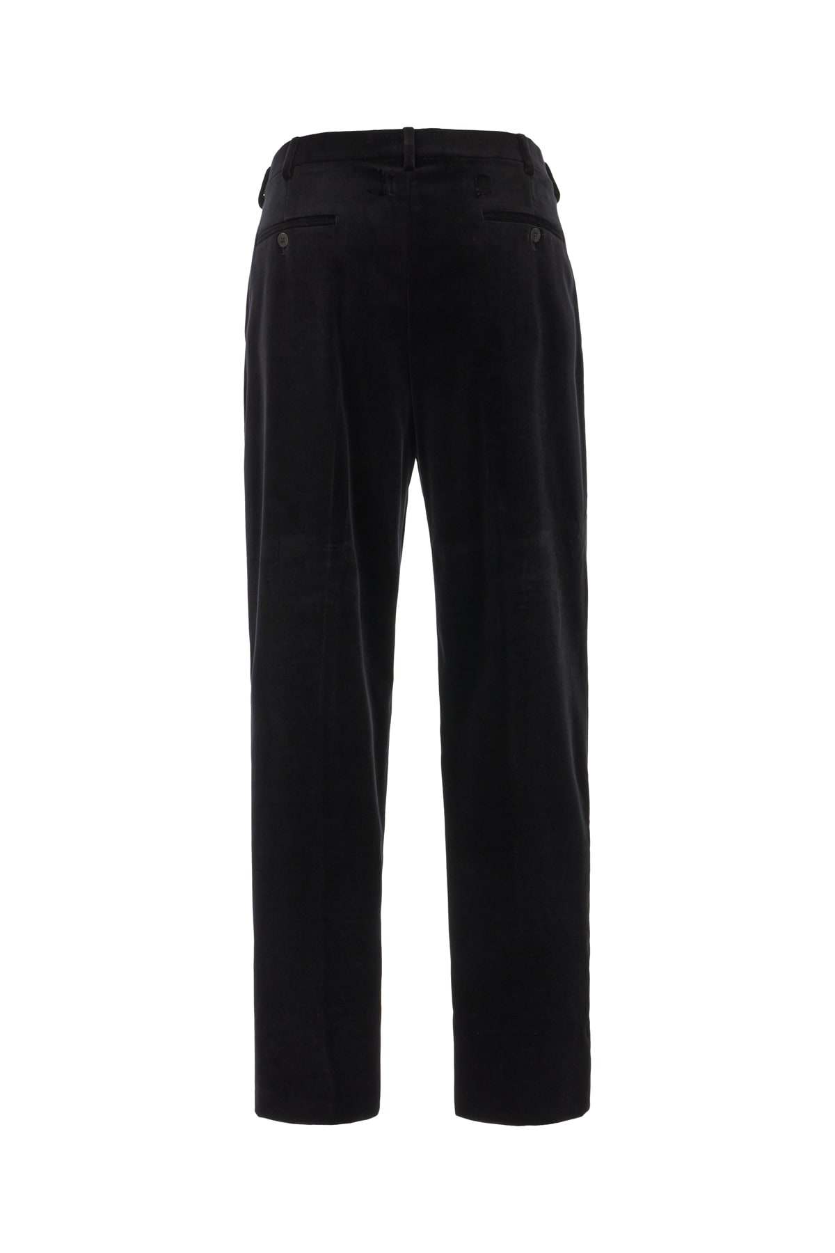 Shop Saint Laurent Black Velvet Pants In 1000