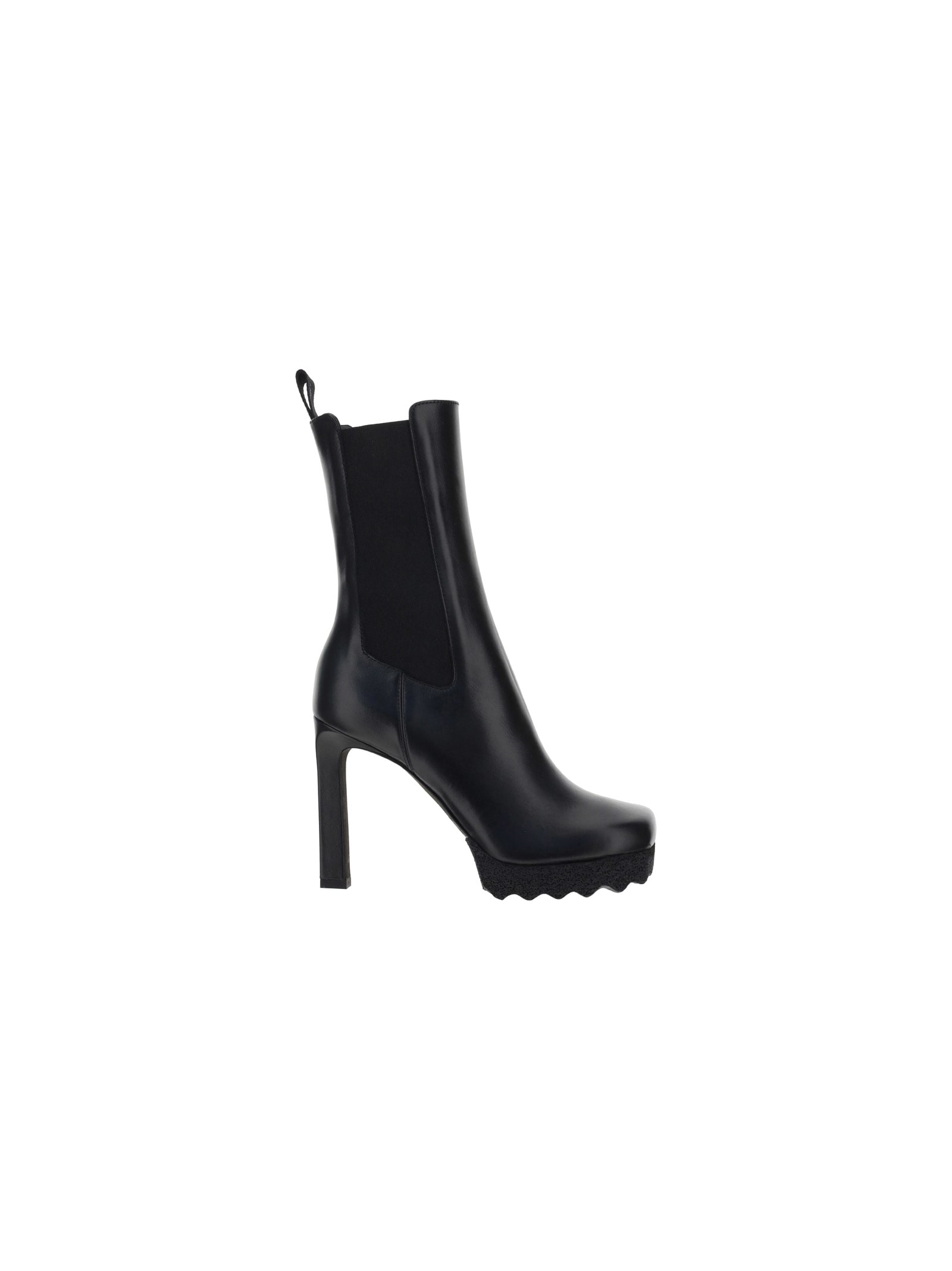 OFF-WHITE HEELED CHELSEA ANKLE BOOTS