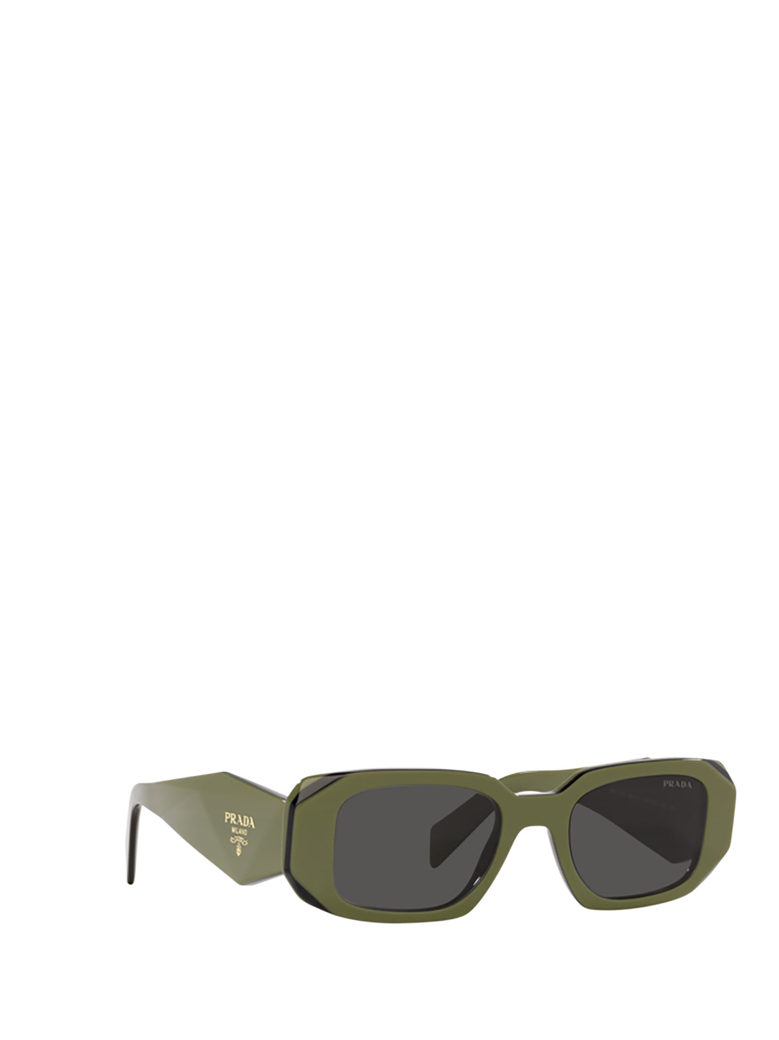 Shop Prada Pr 17ws Sage / Black Sunglasses