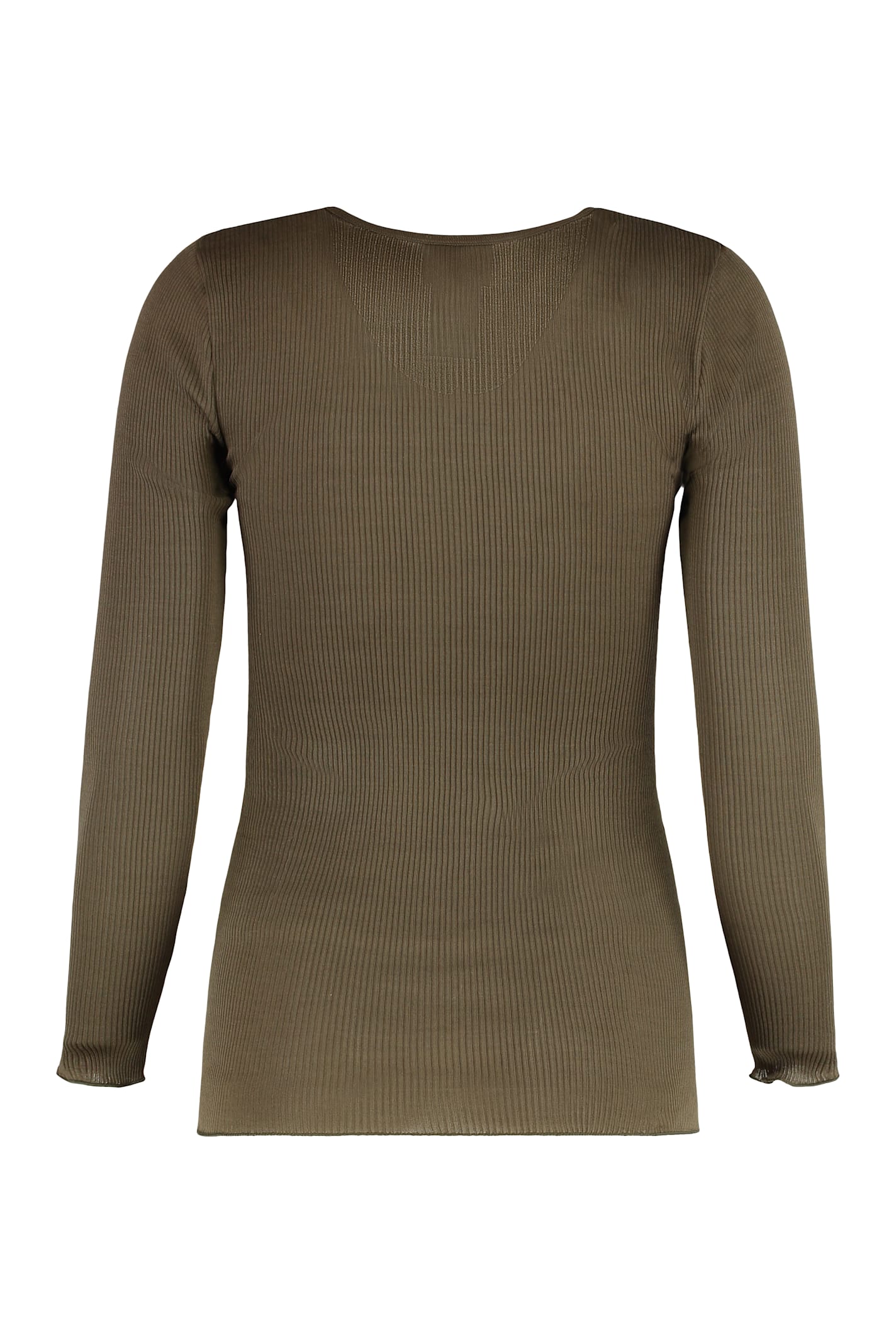 Isabel Marant Étoile Long Sleeve Cotton T-shirt With Button Detail In Brown