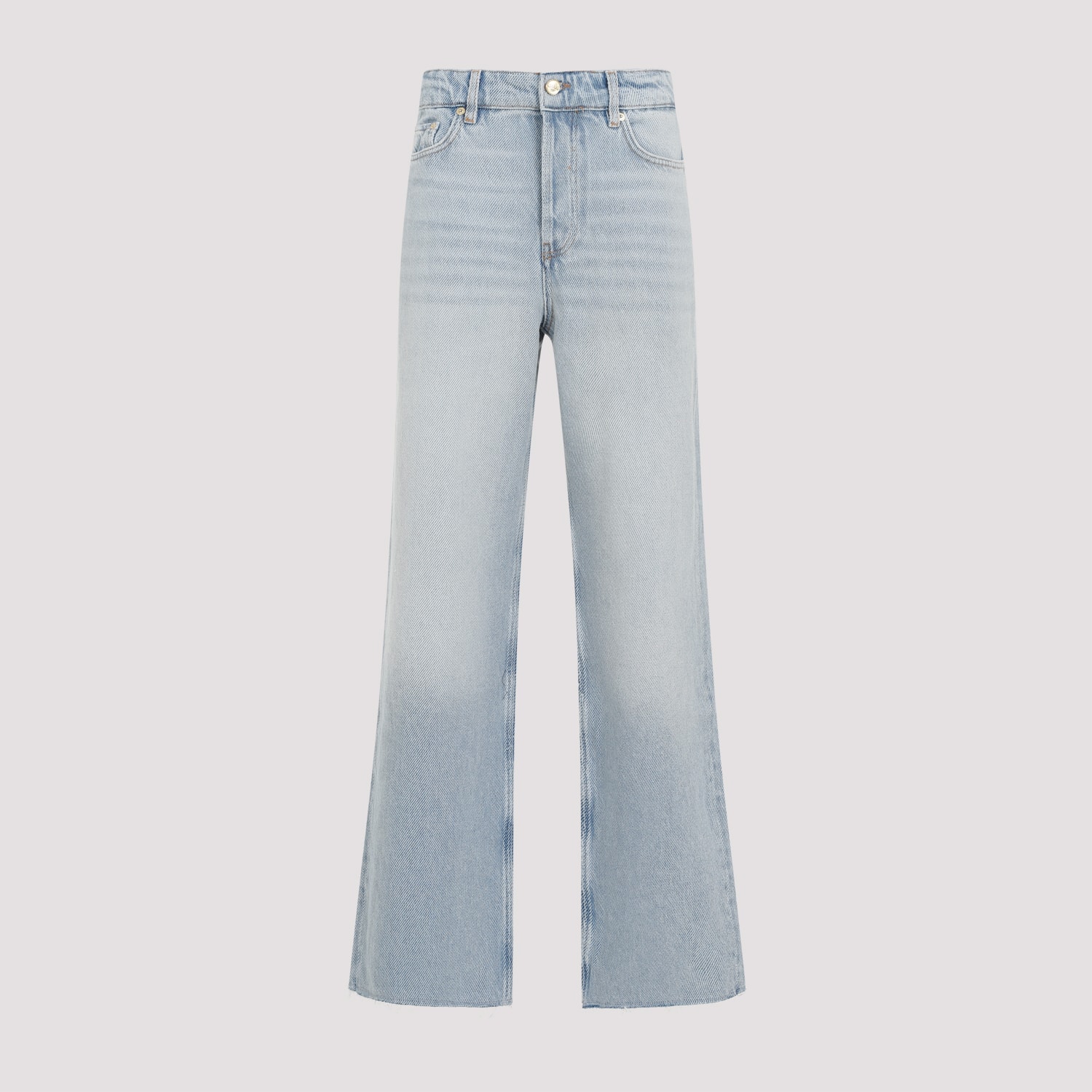 Shop Ganni Izey Overdyead Heavy Denim Jeans In Tint Wash