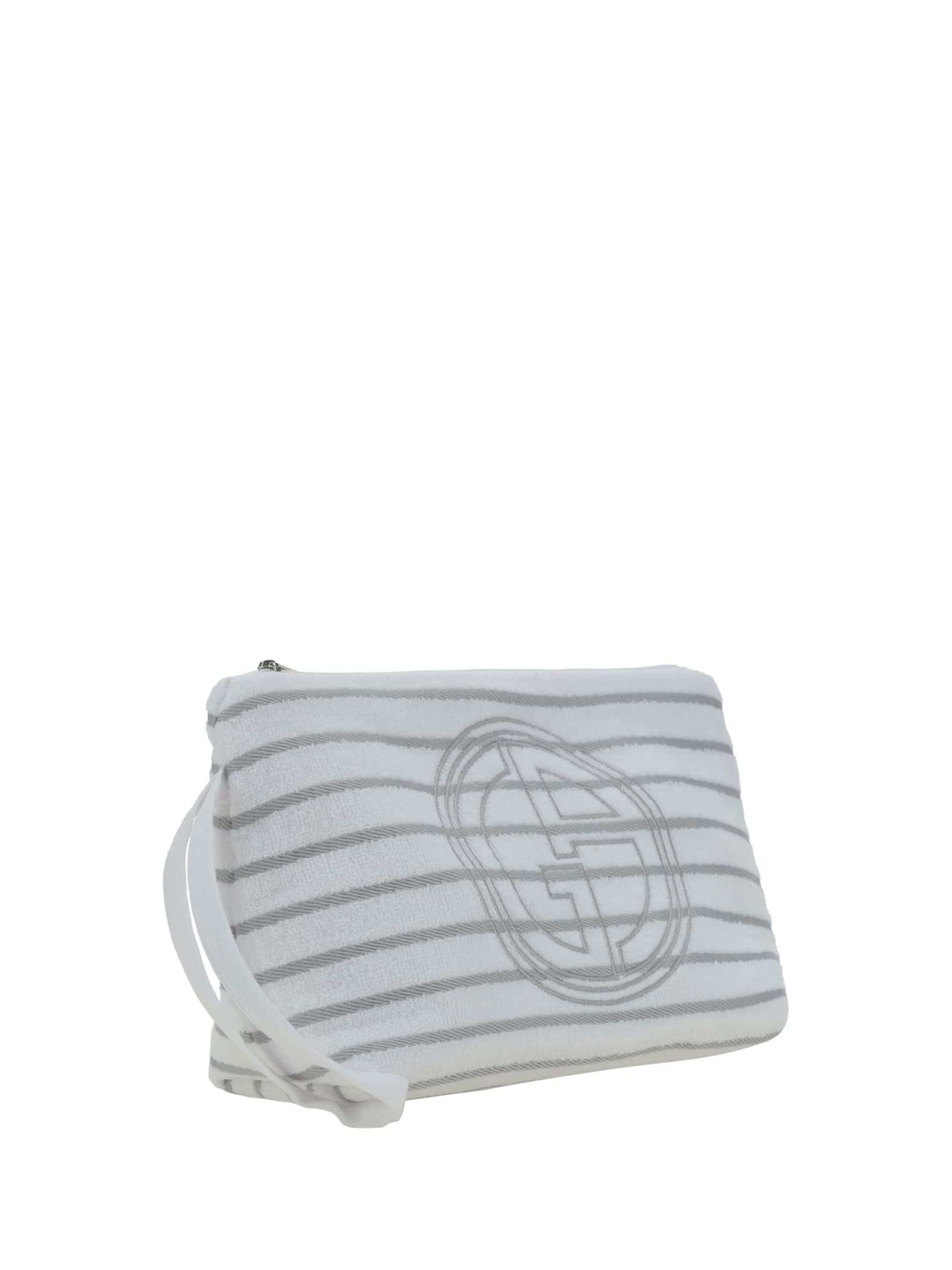 Shop Giorgio Armani Clutch Bag In Brilliant White