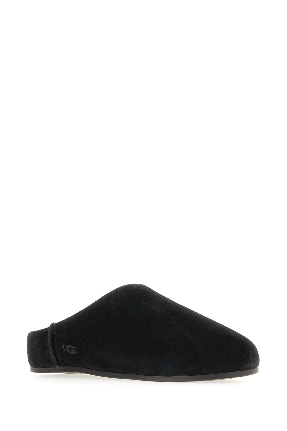 Ugg Slip On Suede Flat Sole Slippers In Black