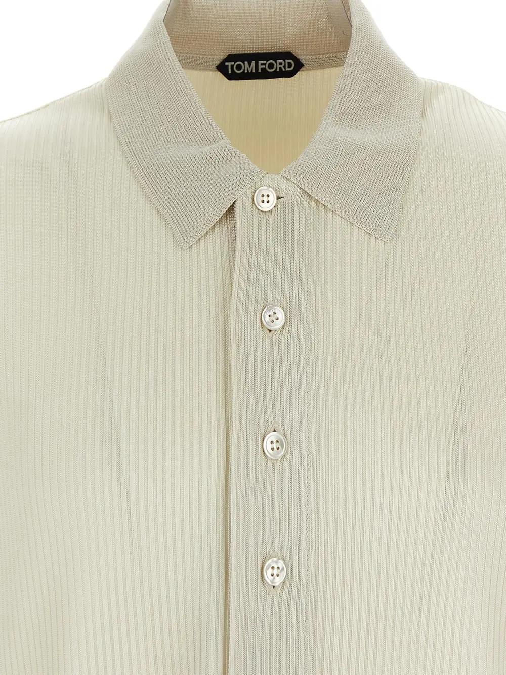 Shop Tom Ford Viscose Polo In White