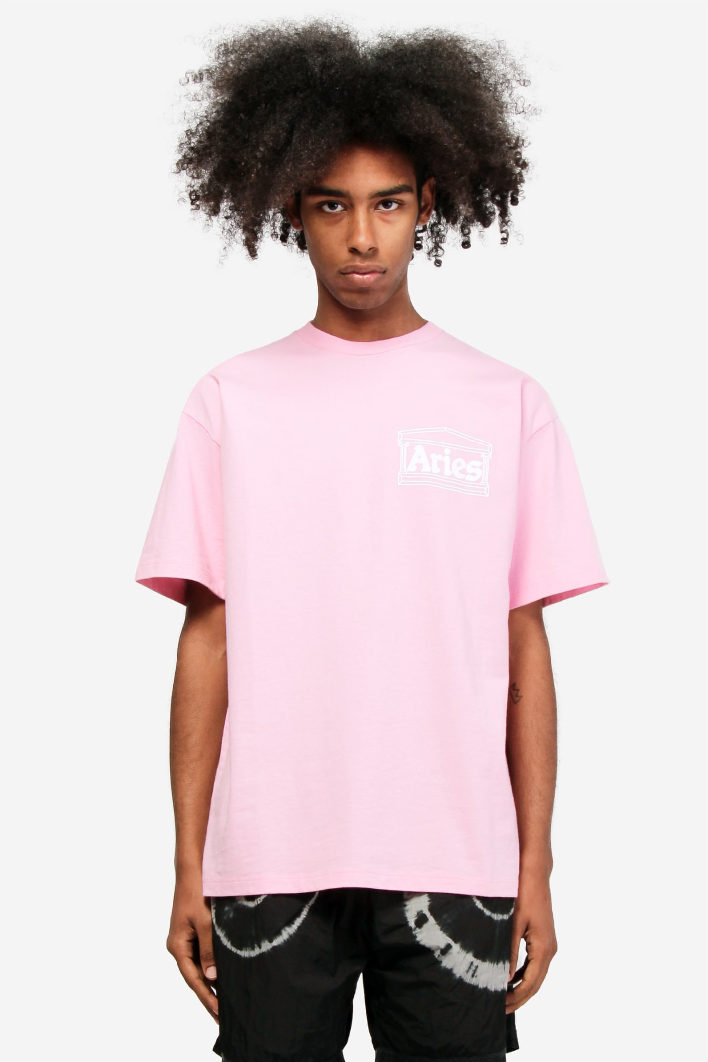 Aries Temple T-shirt In Rose-pink